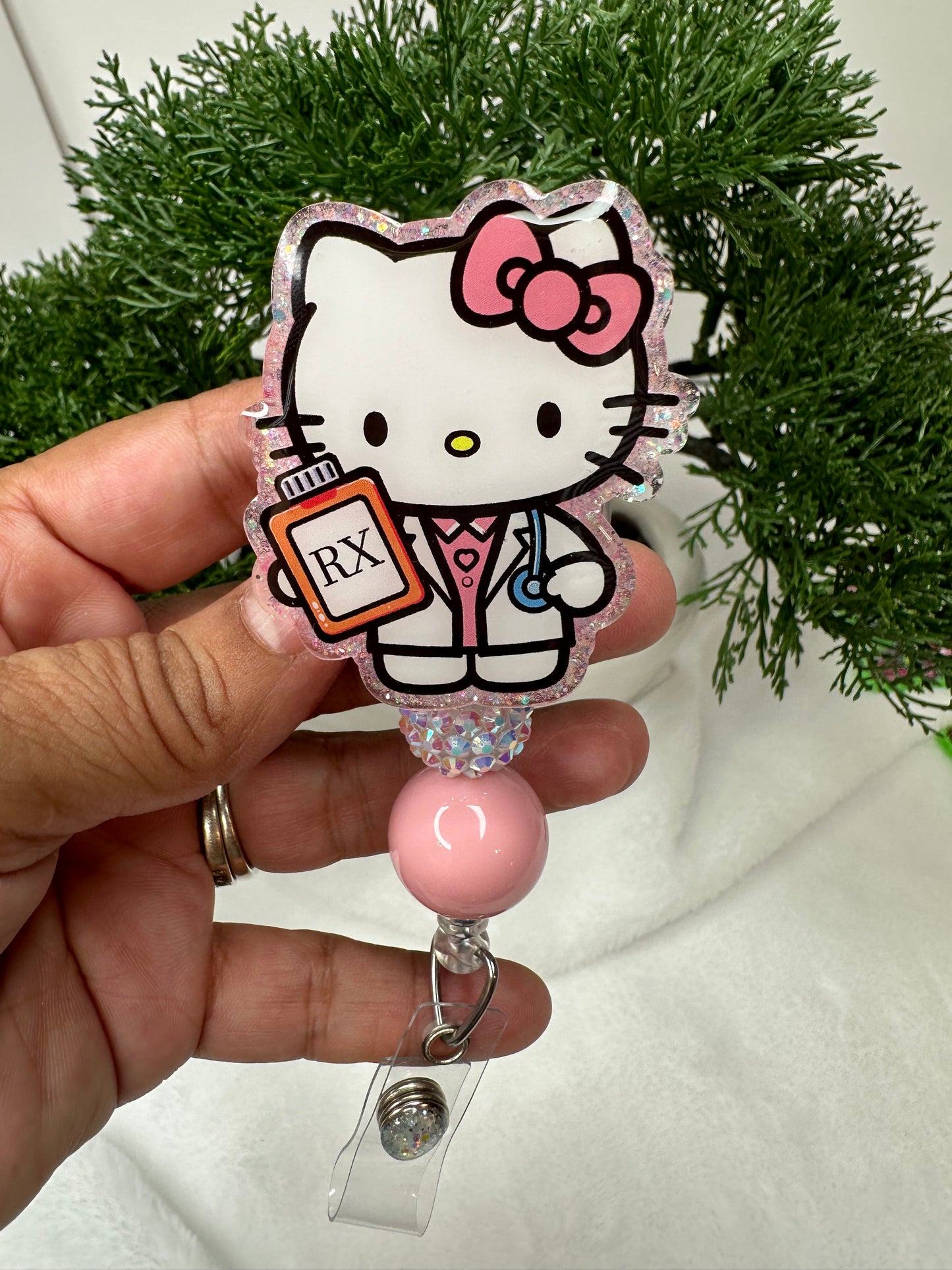 Kitty RX Pharmacy Tech Badge Reel