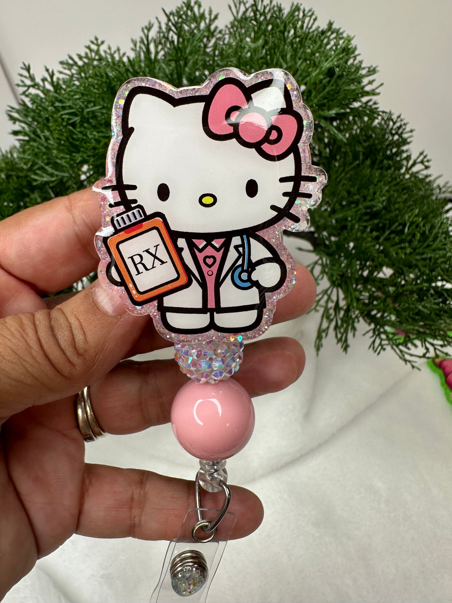 Kitty RX Pharmacy Tech Badge Reel