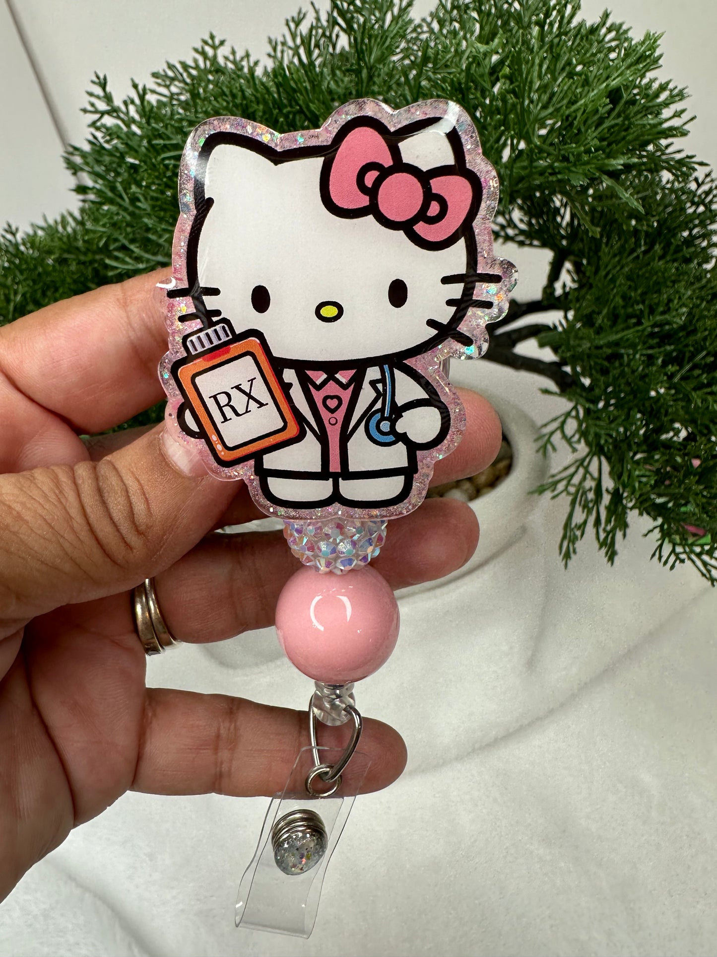 Kitty RX Pharmacy Tech Badge Reel