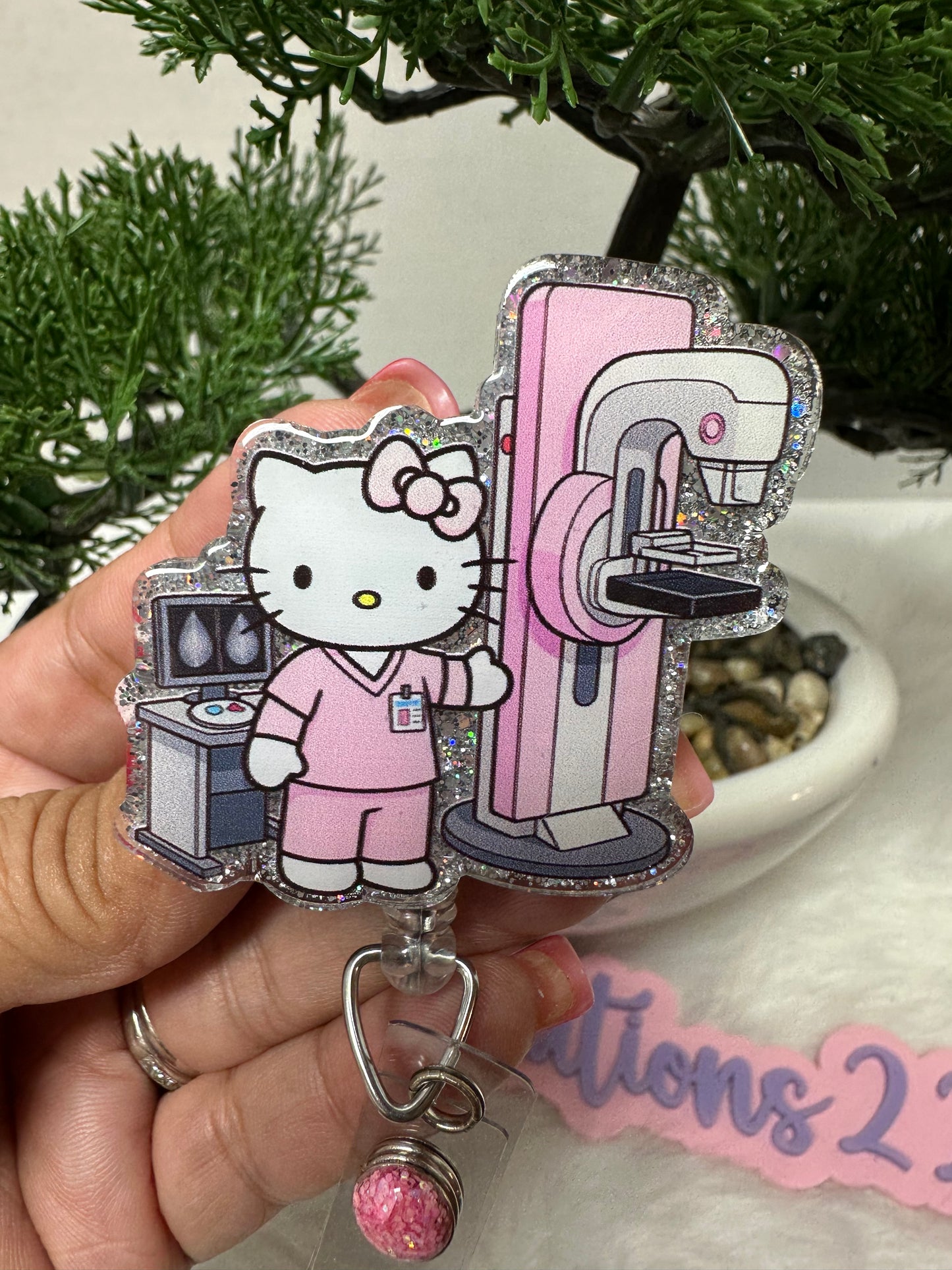 Kitty Mammogram Tech Badge Reel