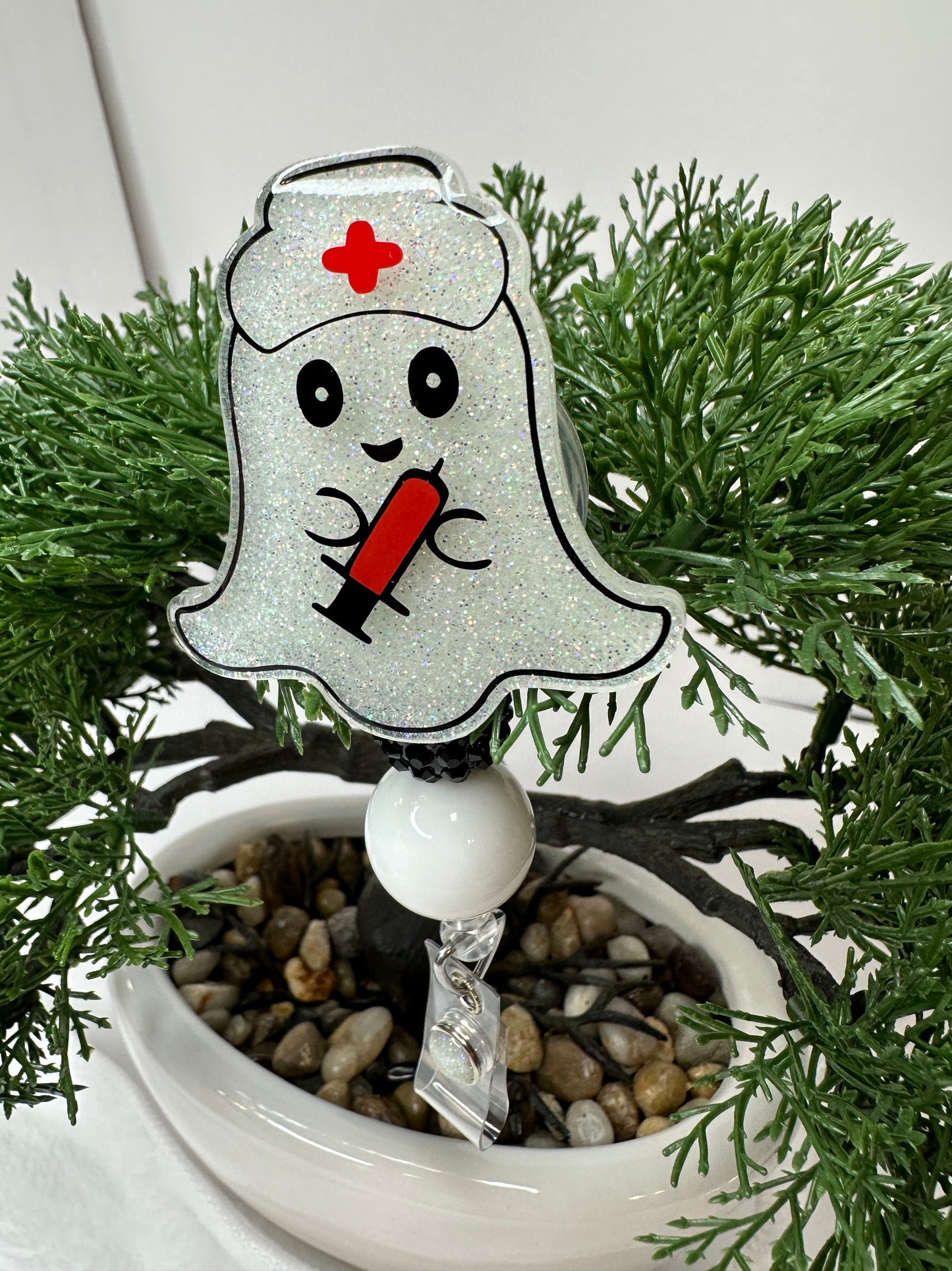 Glow in the Dark Ghost Nurse Badge Reel