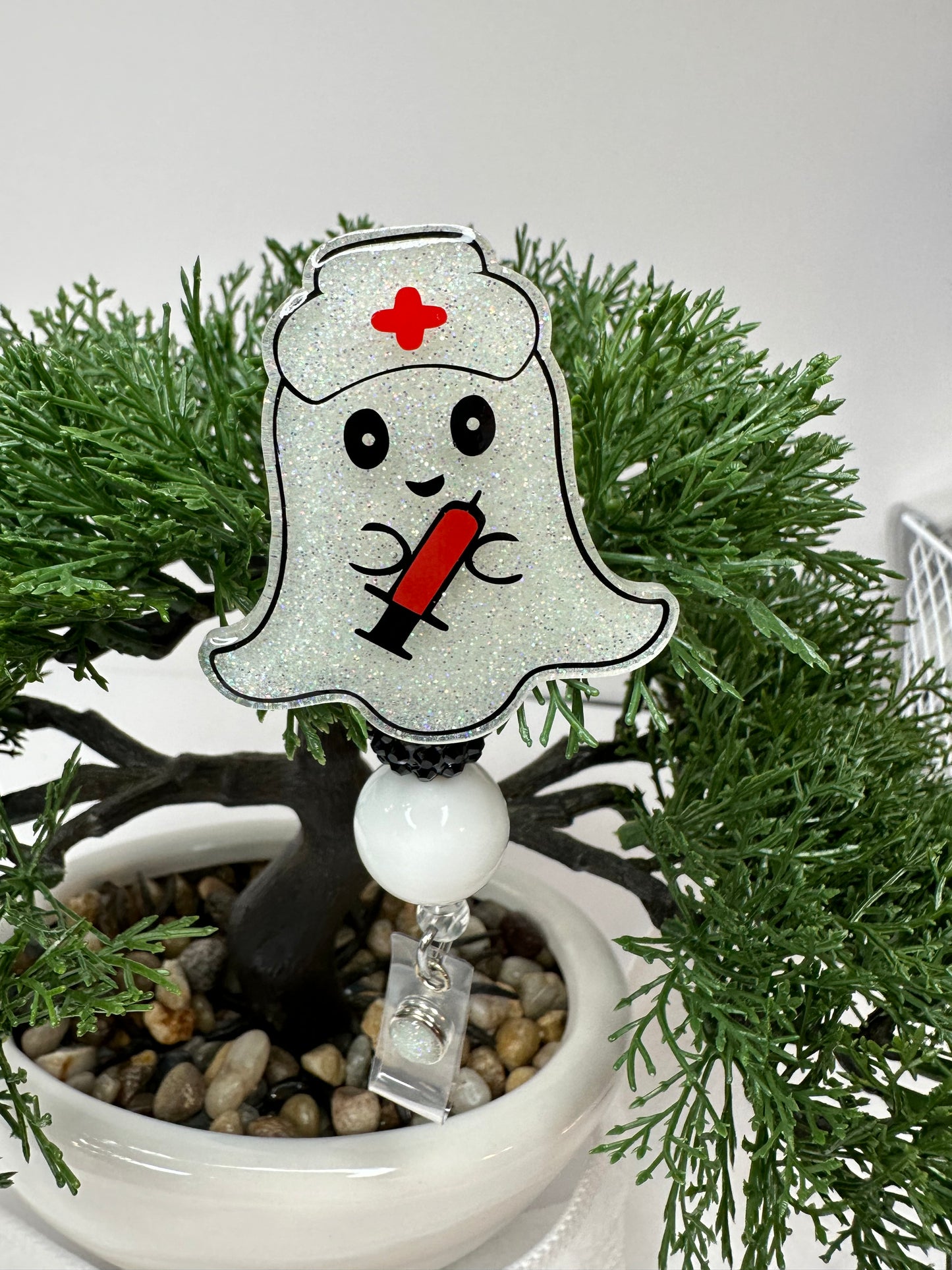 Glow in the Dark Ghost Nurse Badge Reel