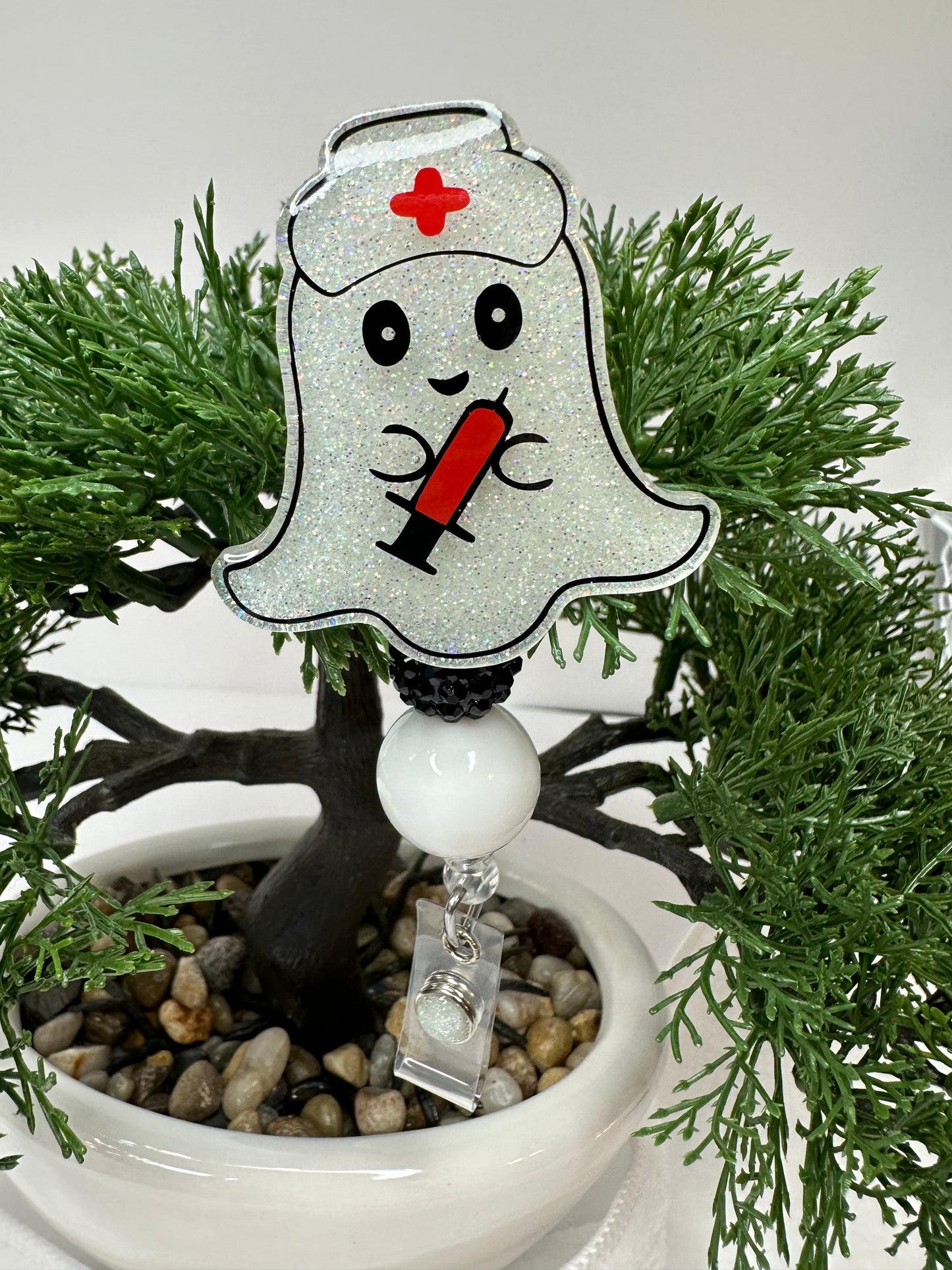 Glow in the Dark Ghost Nurse Badge Reel