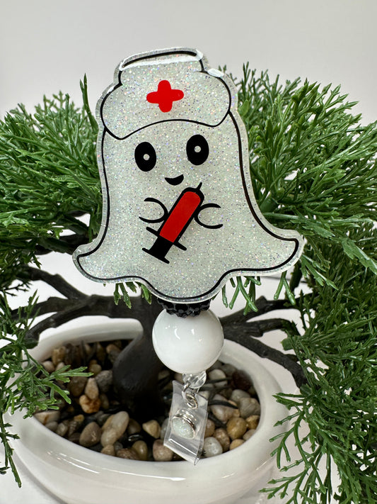 Glow in the Dark Ghost Nurse Badge Reel