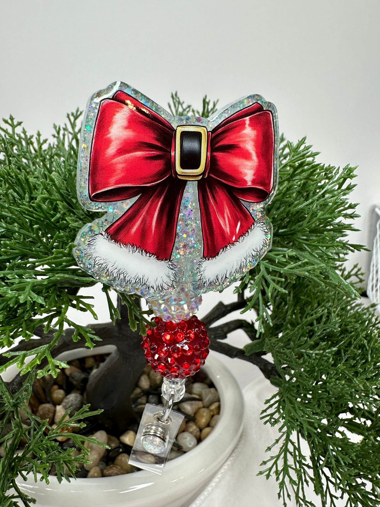 Christmas Red Coquette Badge Reel