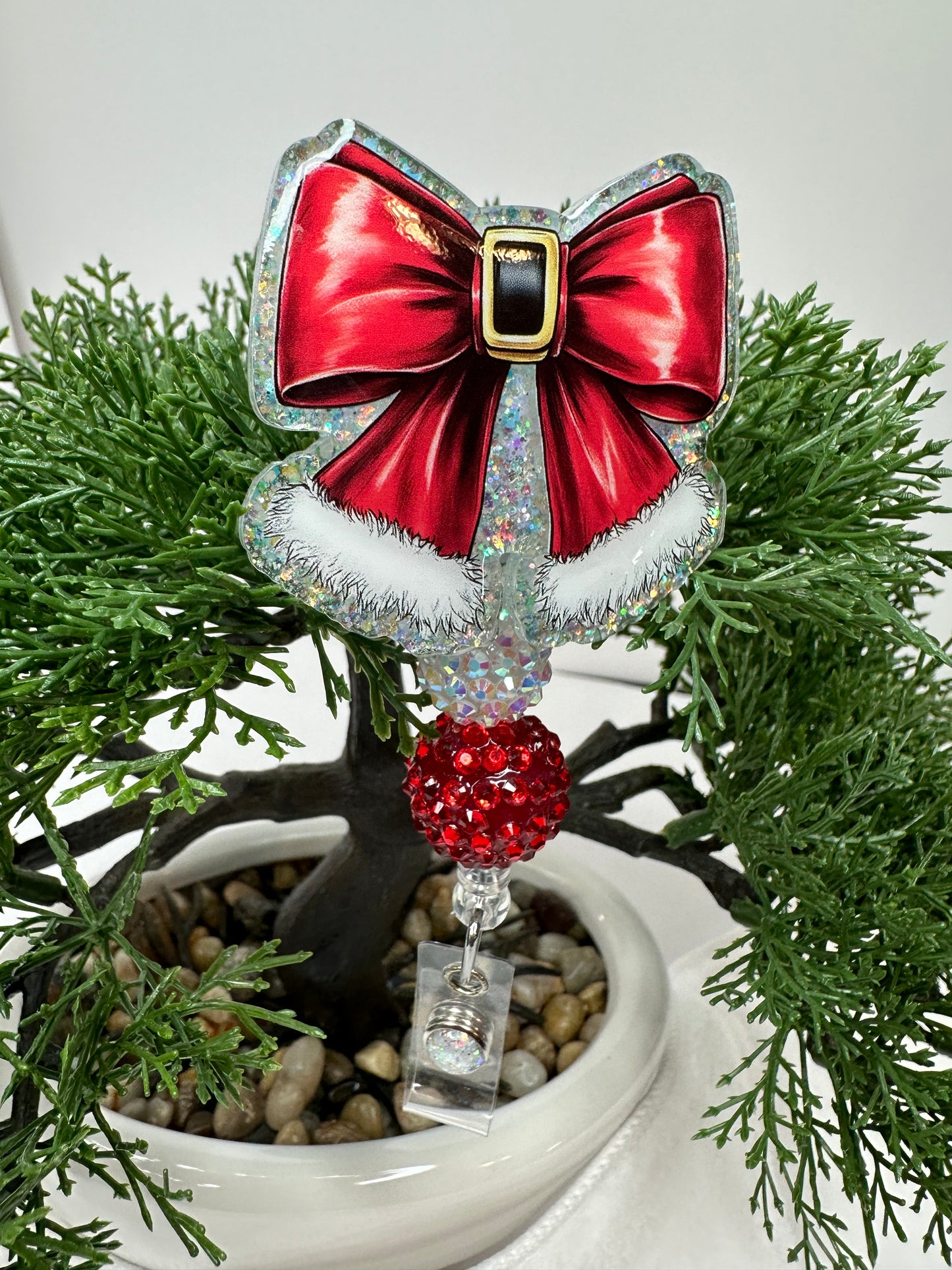 Christmas Red Coquette Badge Reel