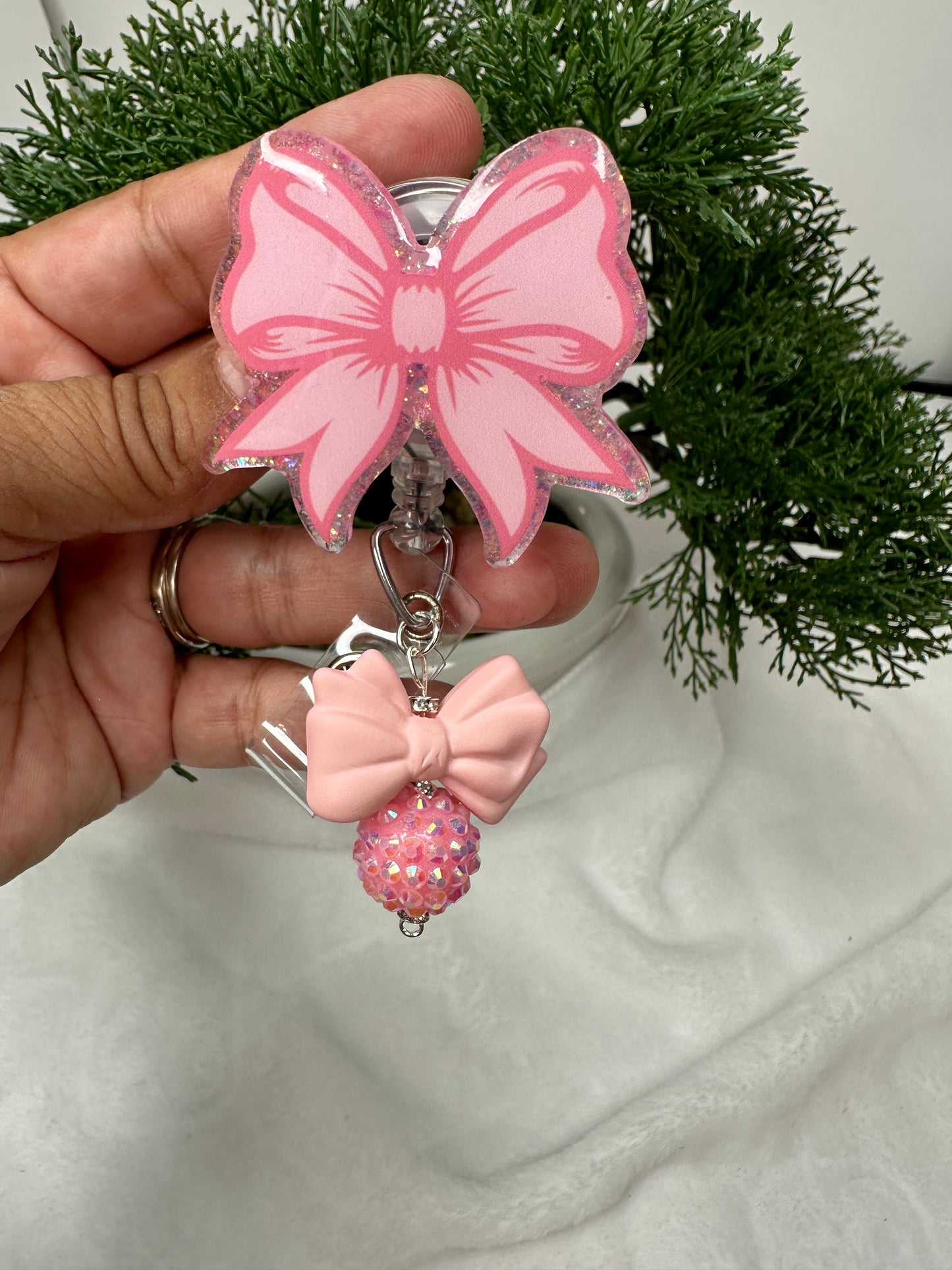 Pink Coquette Badge Reel