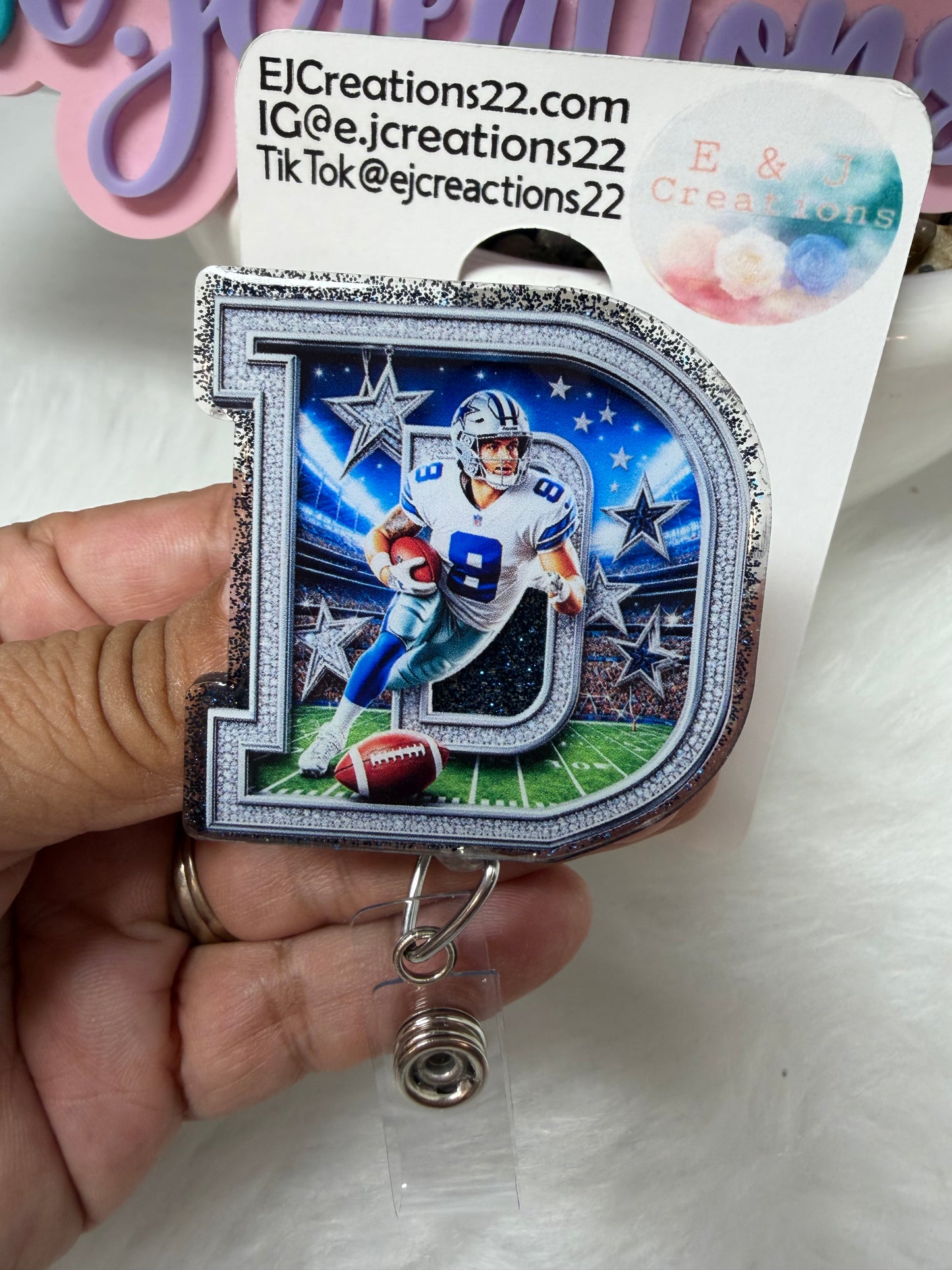 Letter D Badge Reel