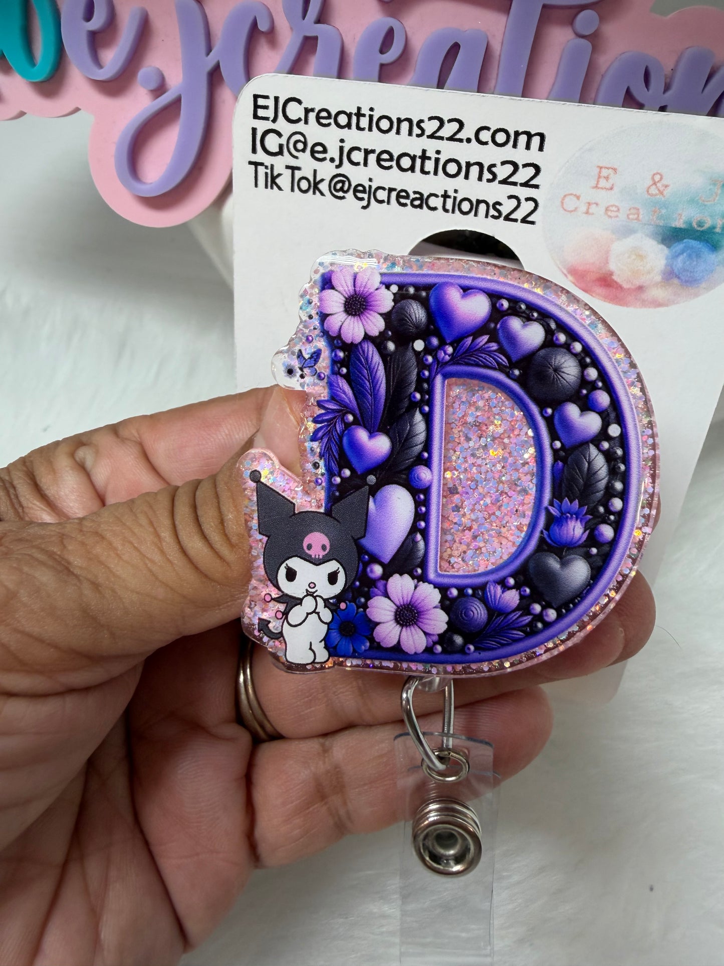 Letter D Badge Reel