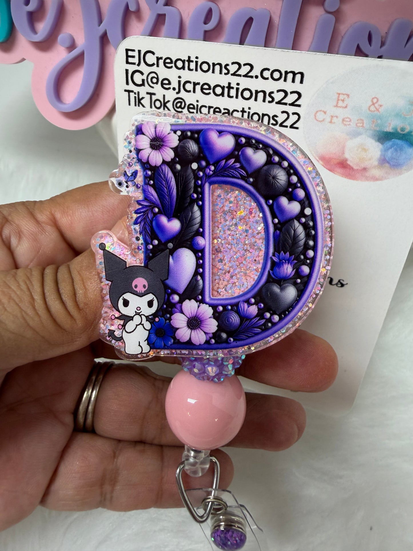 Letter D Badge Reel