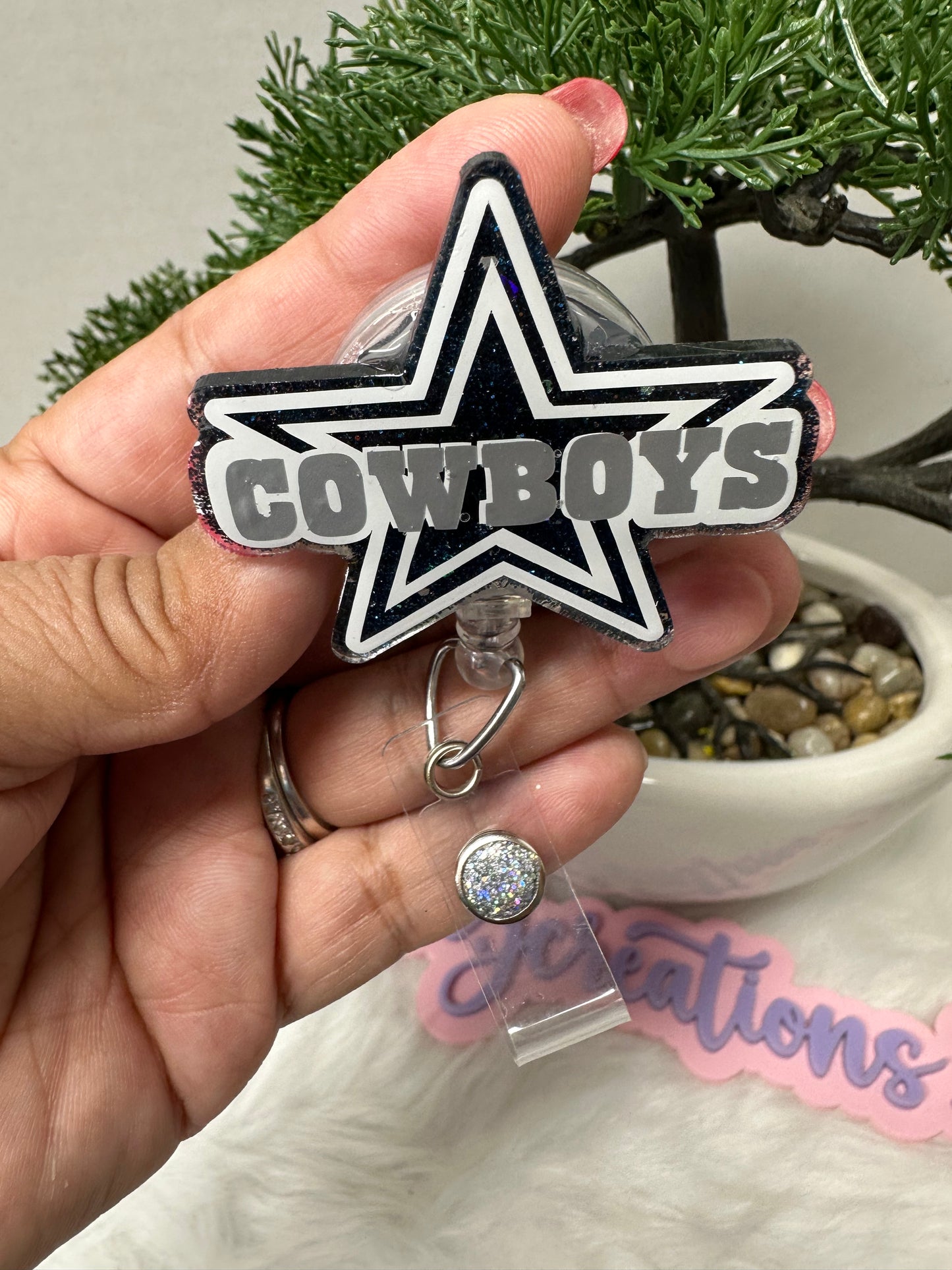 Silver Star Football Badge Reel