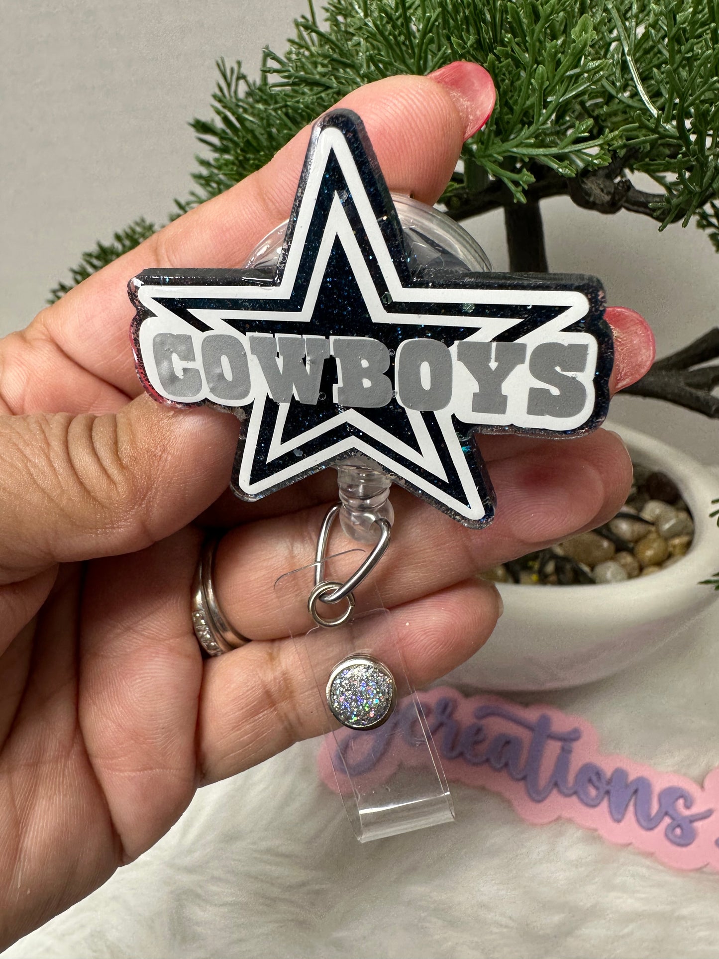 Silver Star Football Badge Reel