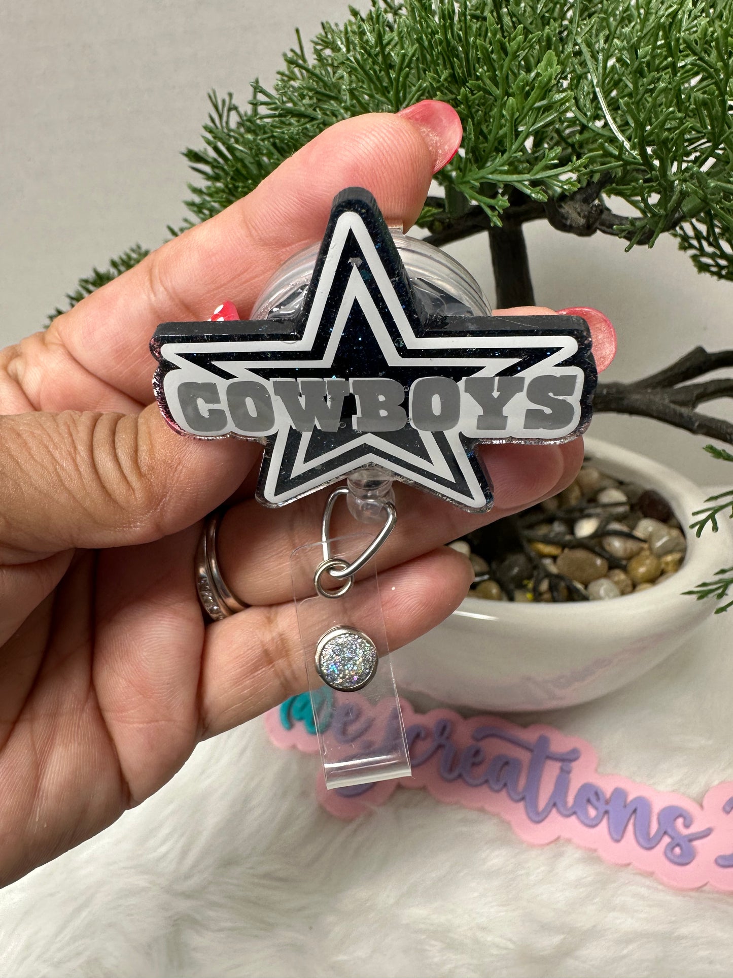 Silver Star Football Badge Reel