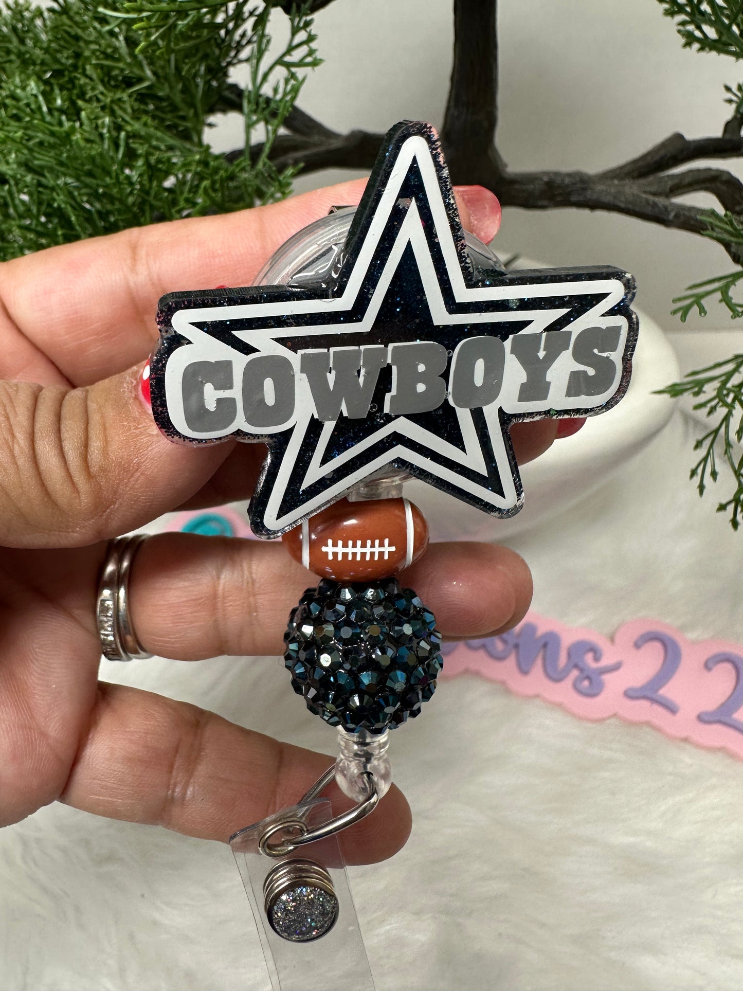 Silver Star Football Badge Reel
