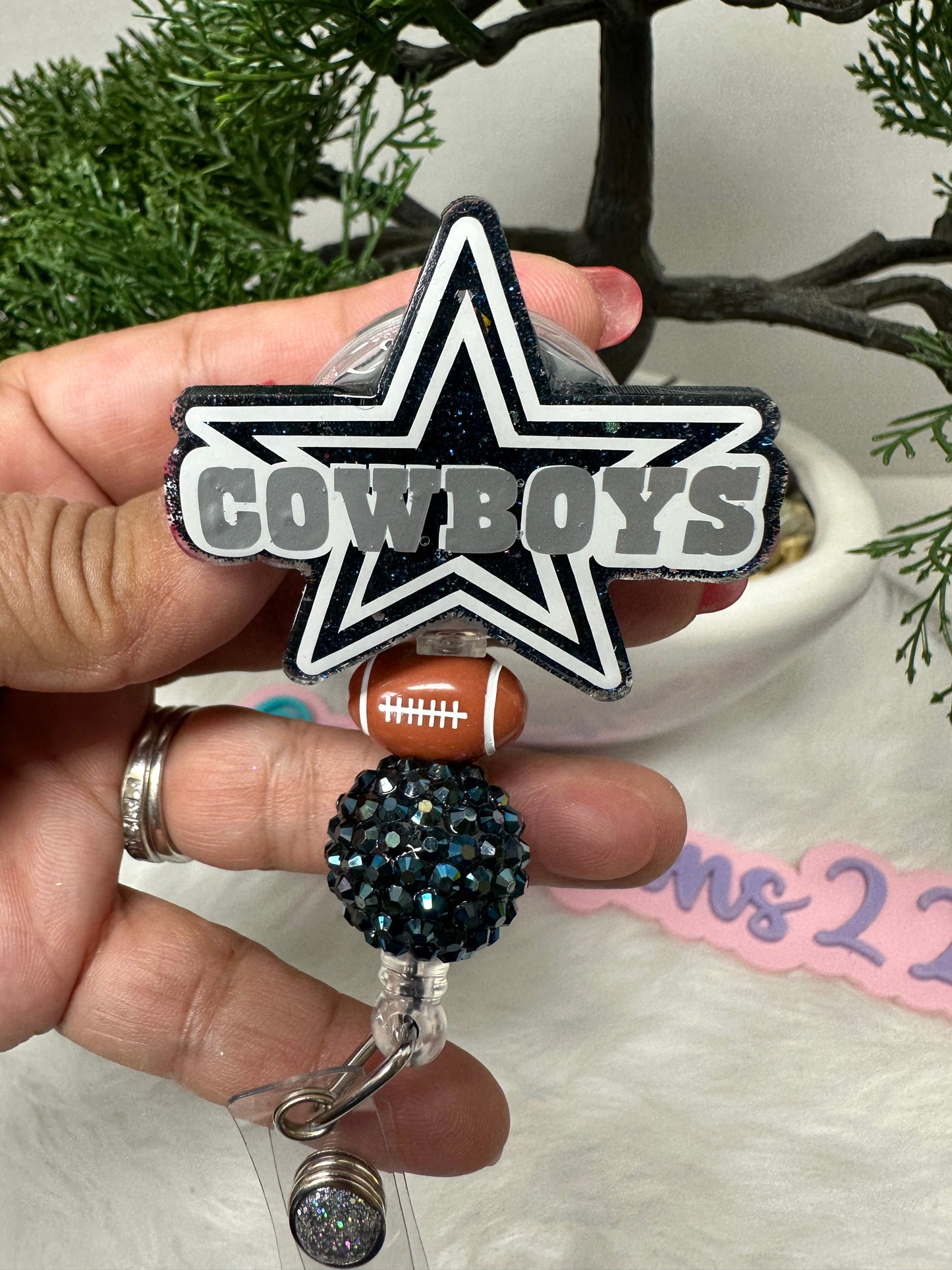 Silver Star Football Badge Reel