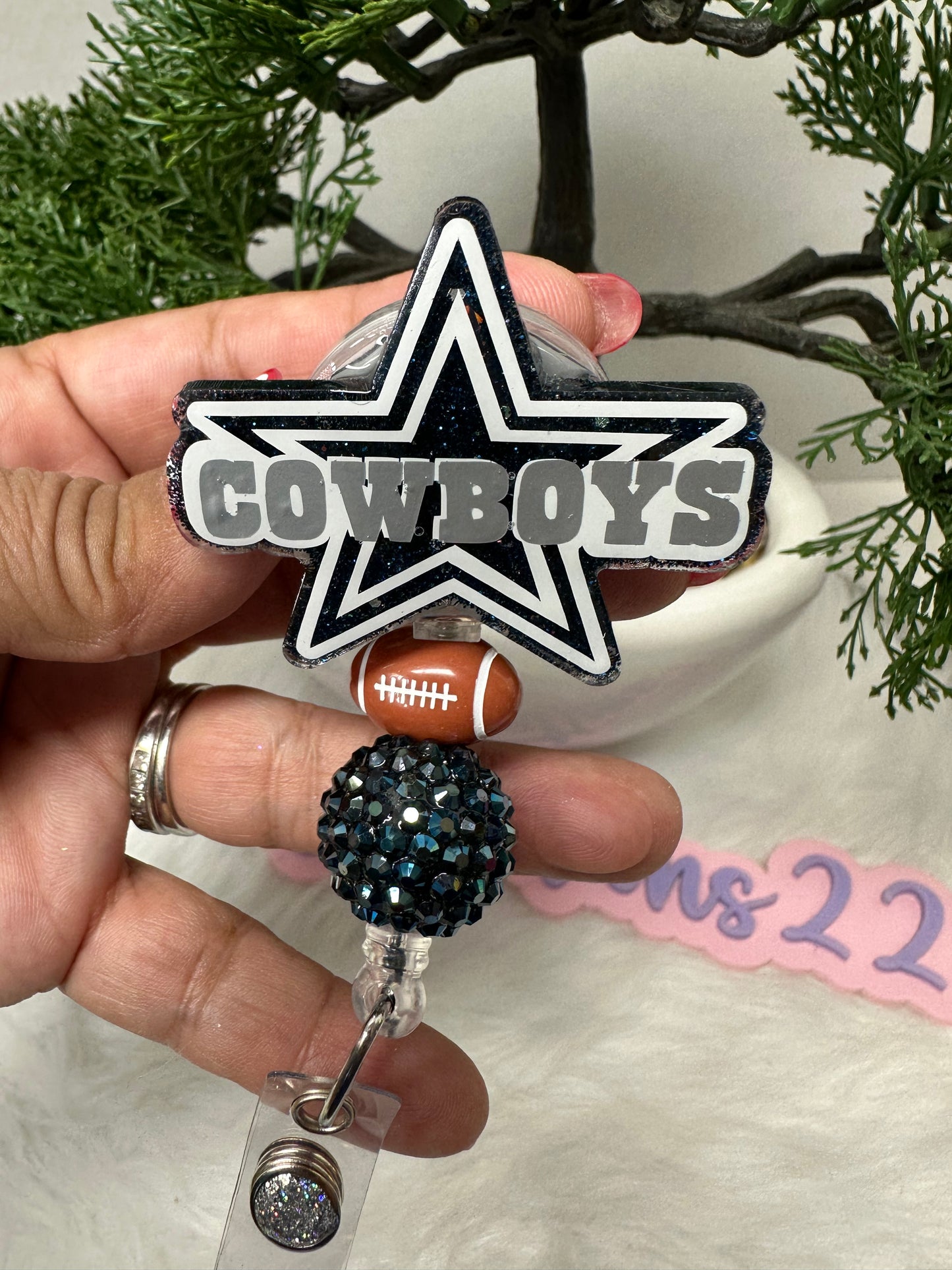 Silver Star Football Badge Reel