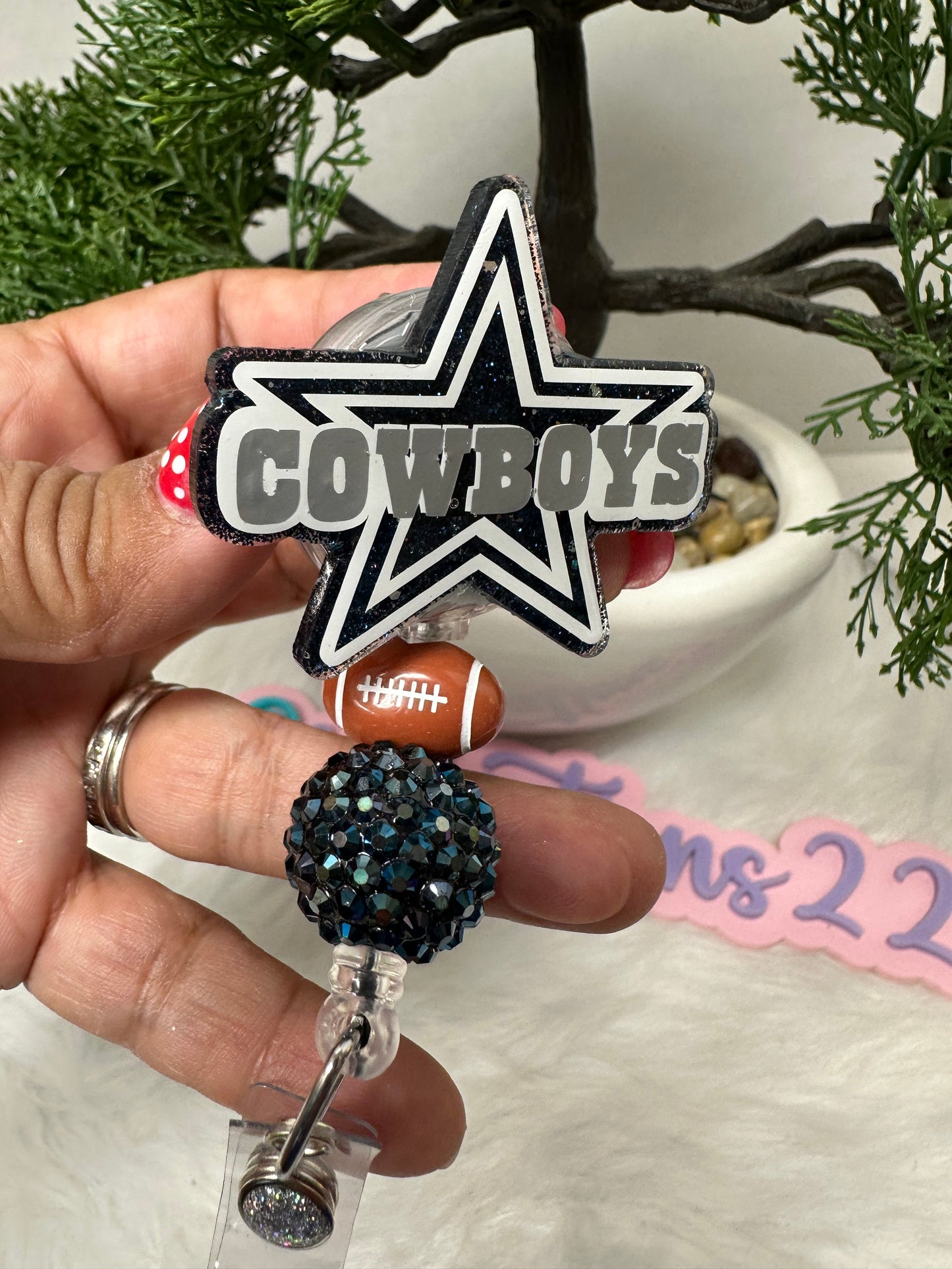 Silver Star Football Badge Reel