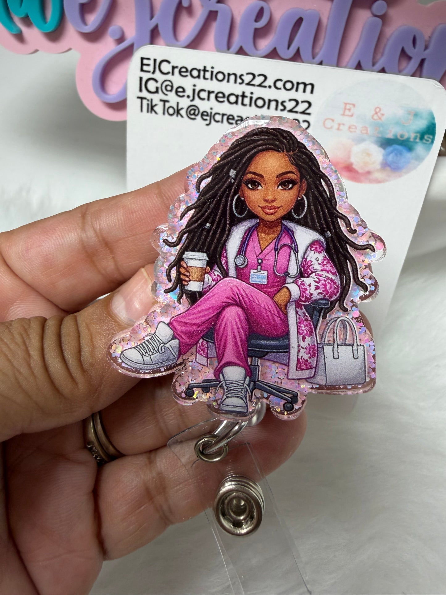 African American Nurse Badge Reel