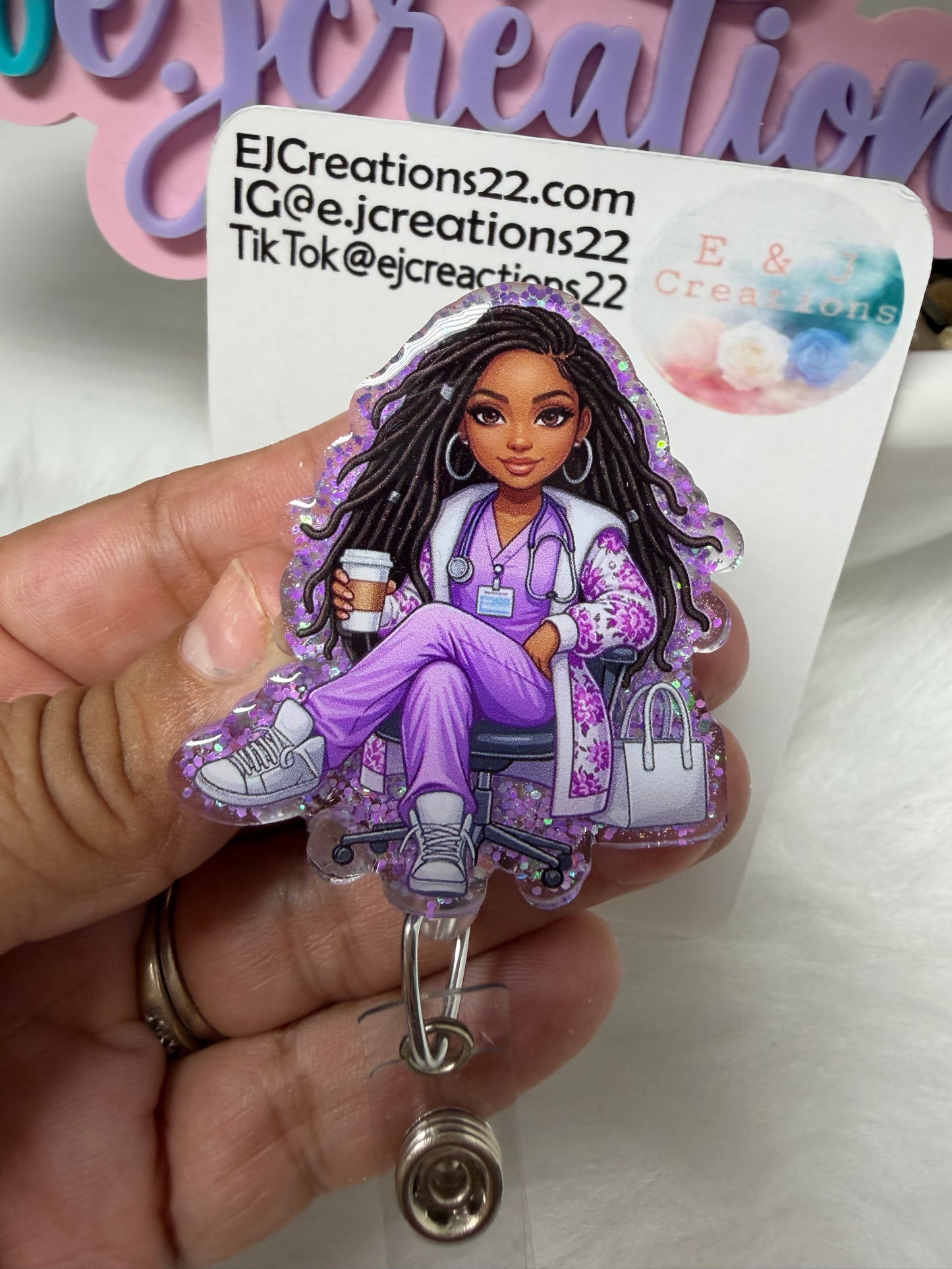 African American Nurse Badge Reel