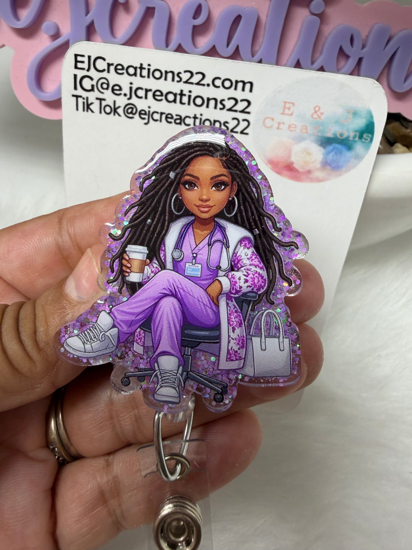African American Nurse Badge Reel