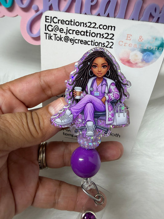 African American Nurse Badge Reel