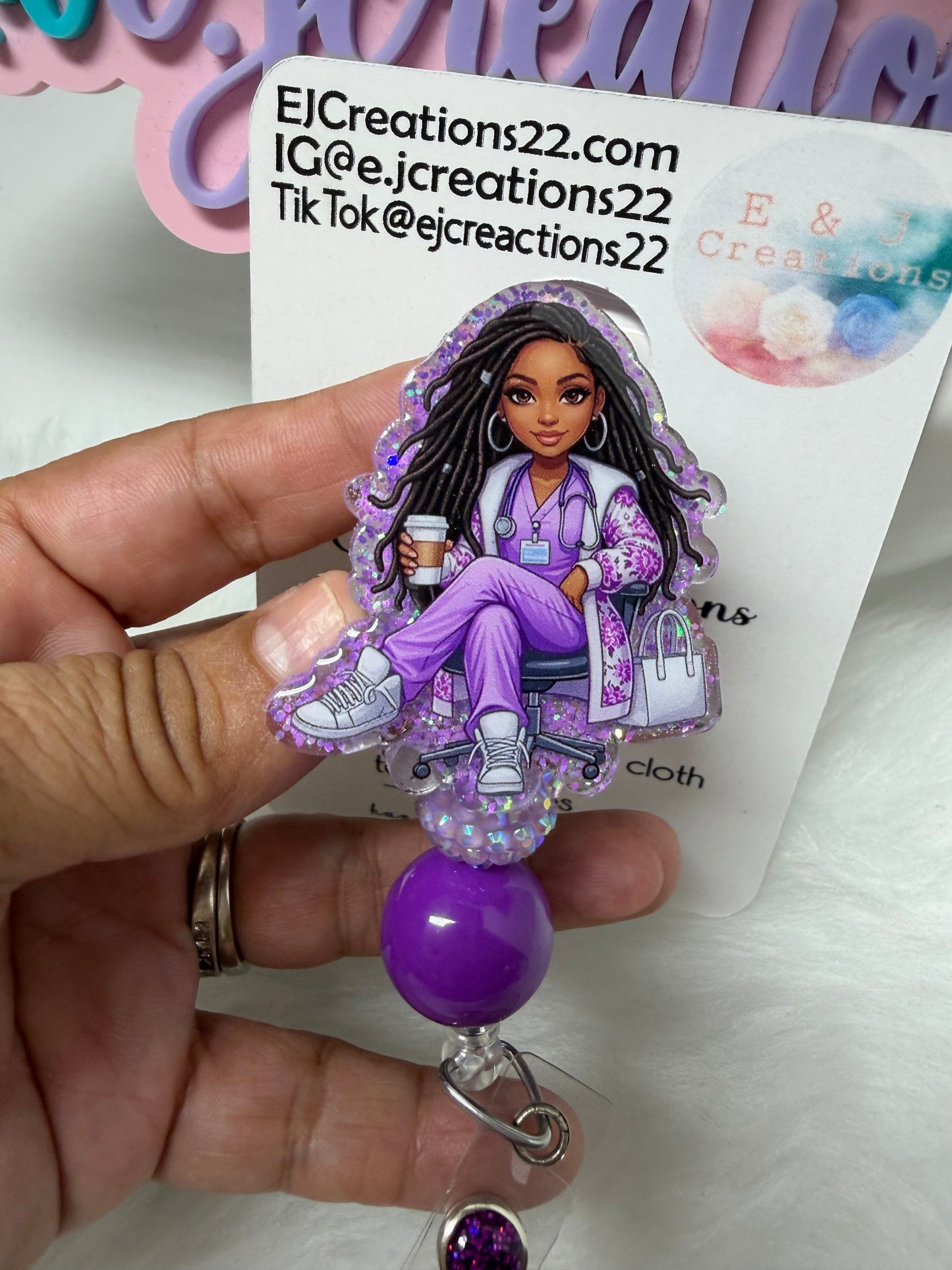 African American Nurse Badge Reel