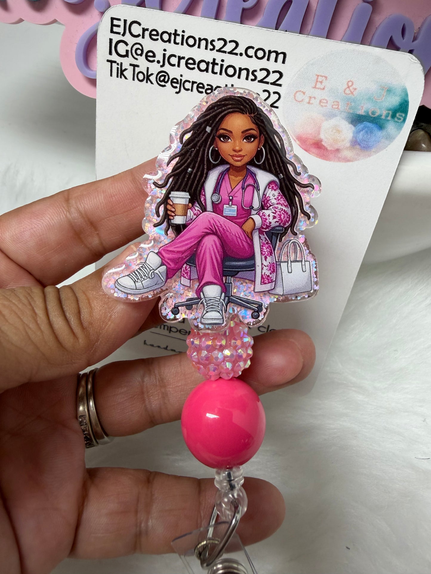 African American Nurse Badge Reel