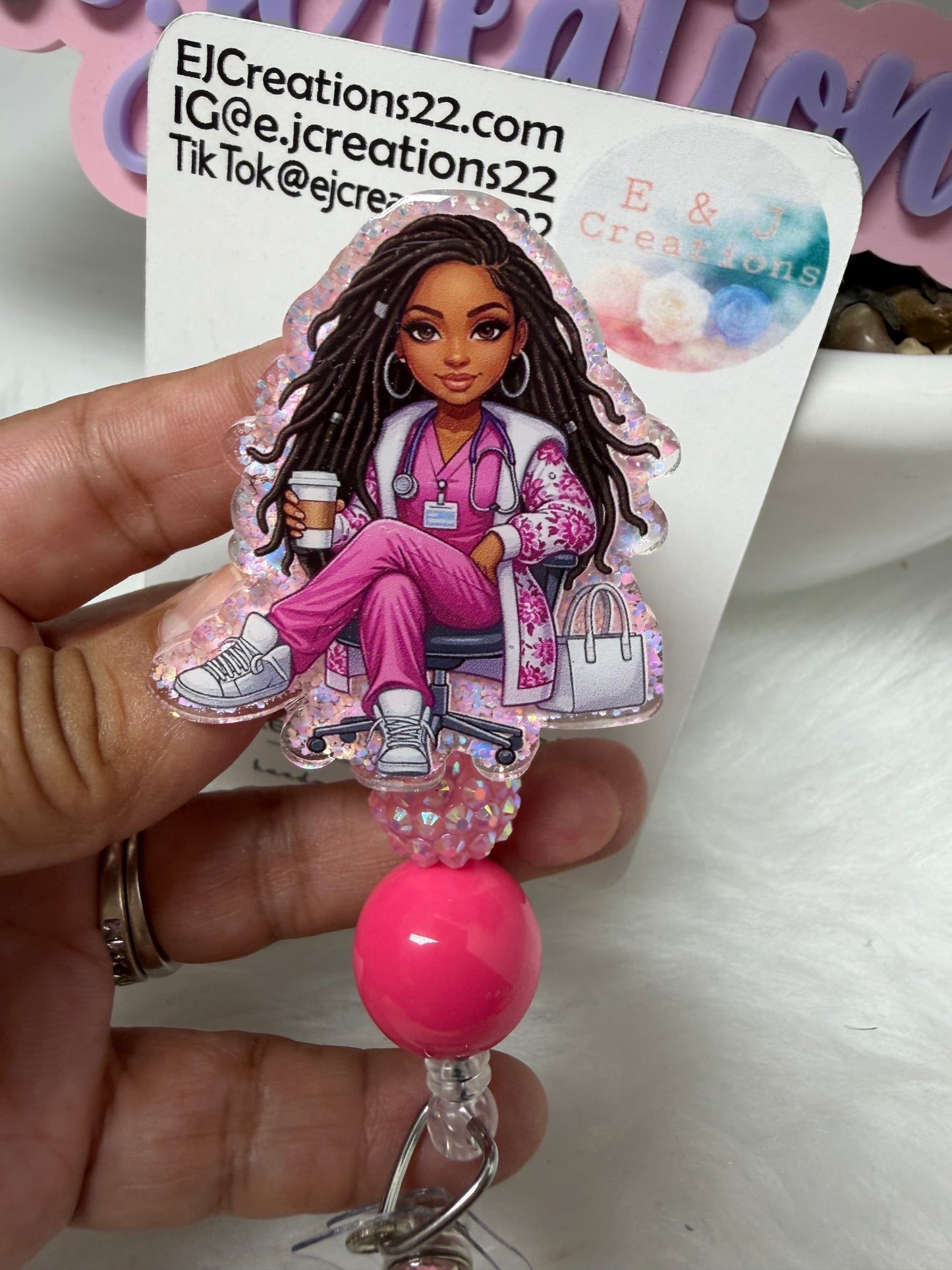 African American Nurse Badge Reel