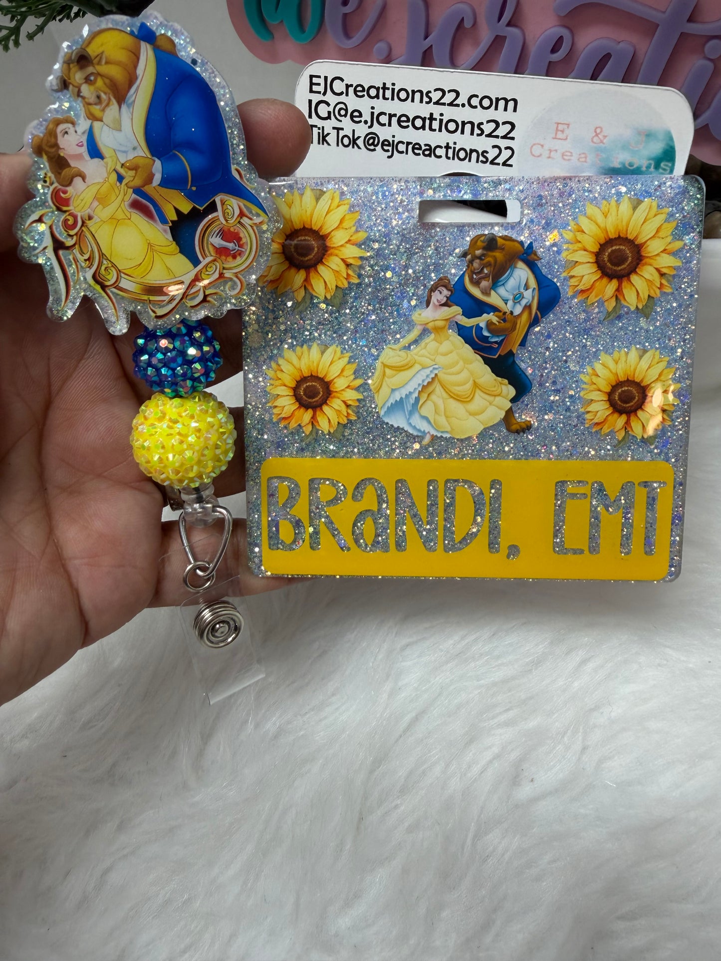 Sunflowers Beast and Beauty Badge Buddy Set