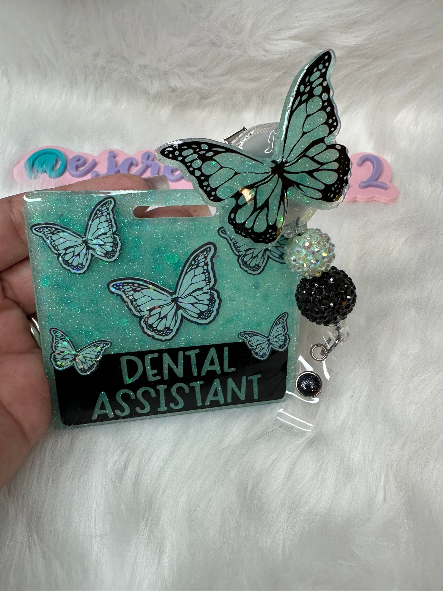 Butterfly Dental Assistant Badge Buddy Set
