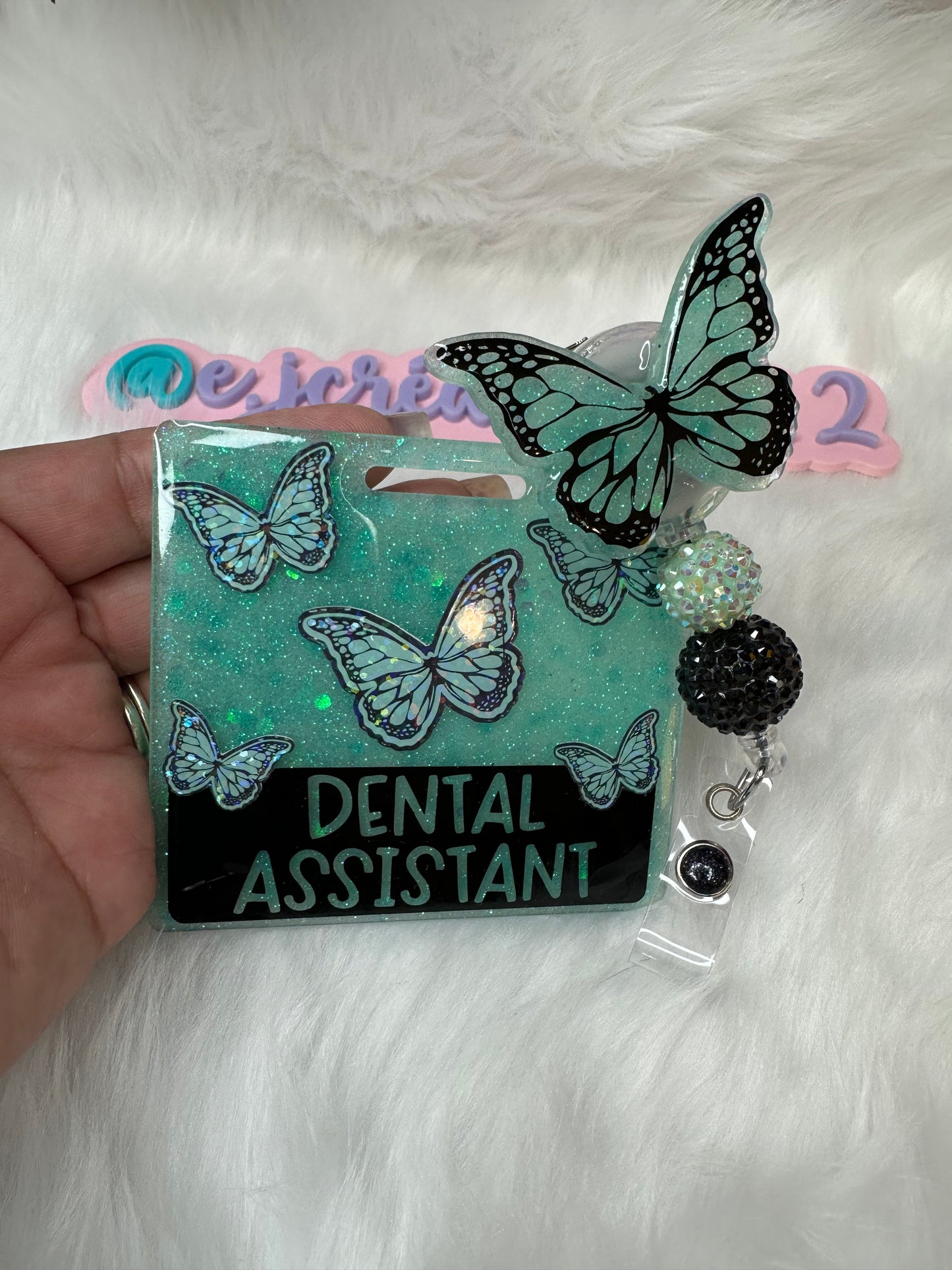 Butterfly Dental Assistant Badge Buddy Set