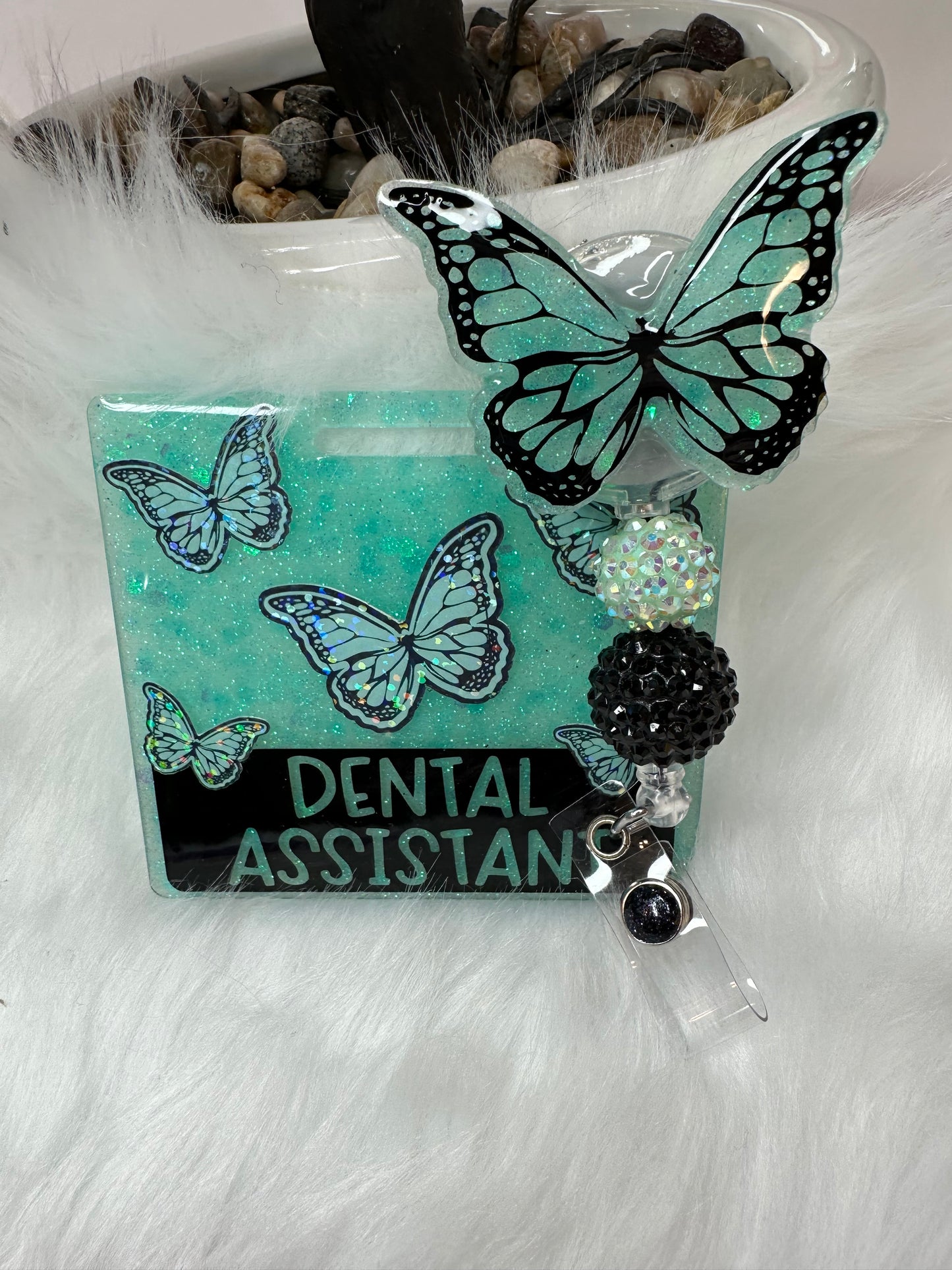 Butterfly Dental Assistant Badge Buddy Set
