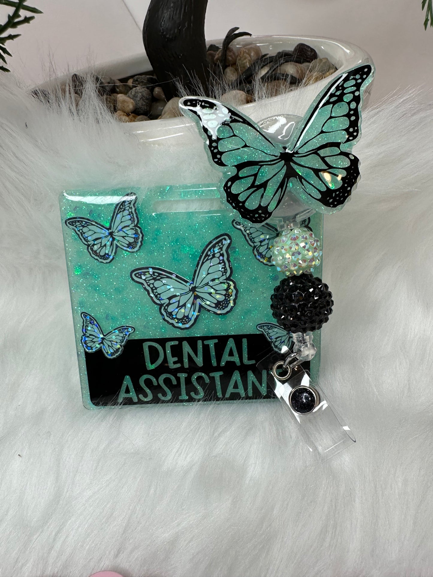 Butterfly Dental Assistant Badge Buddy Set