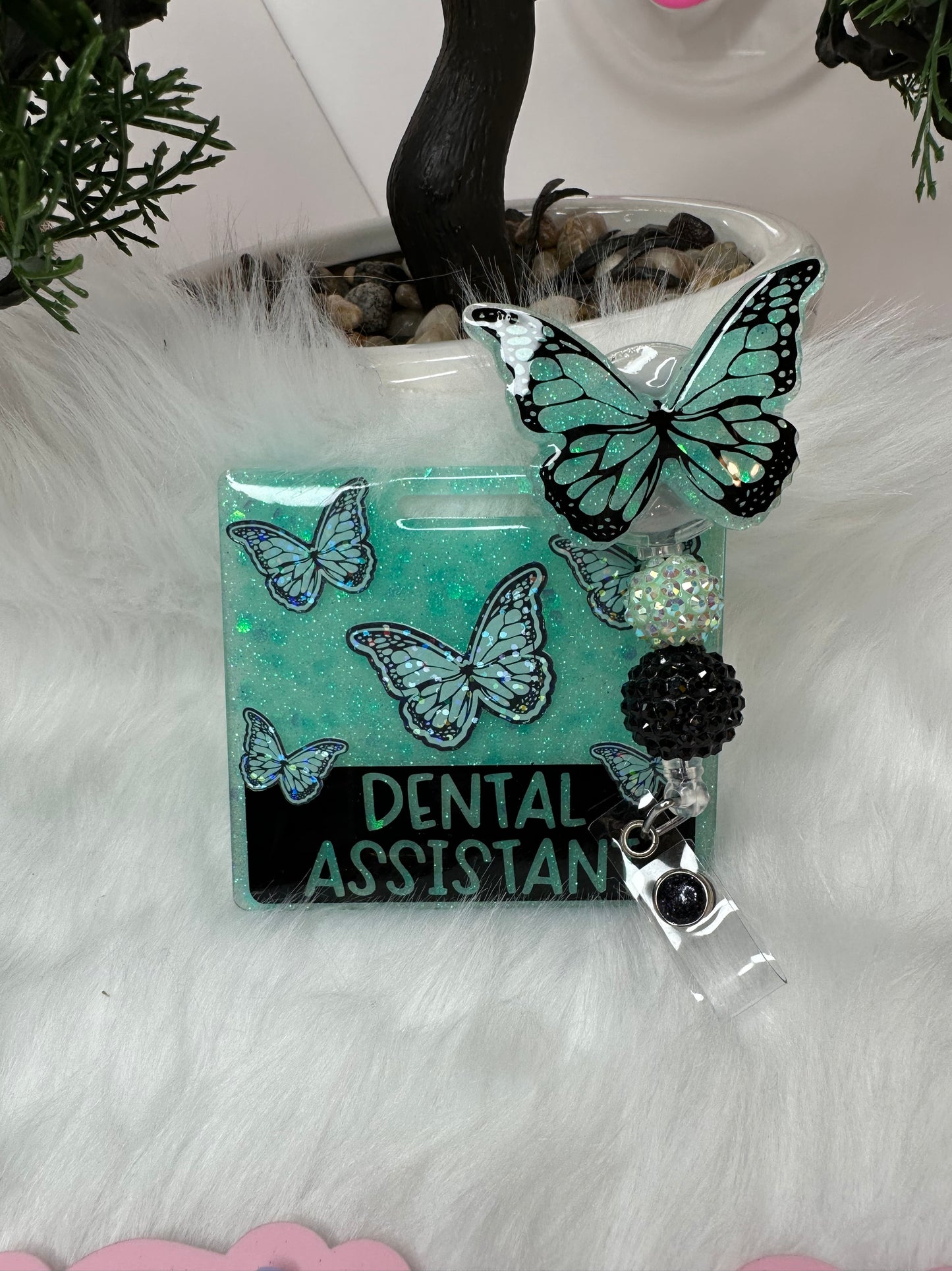 Butterfly Dental Assistant Badge Buddy Set
