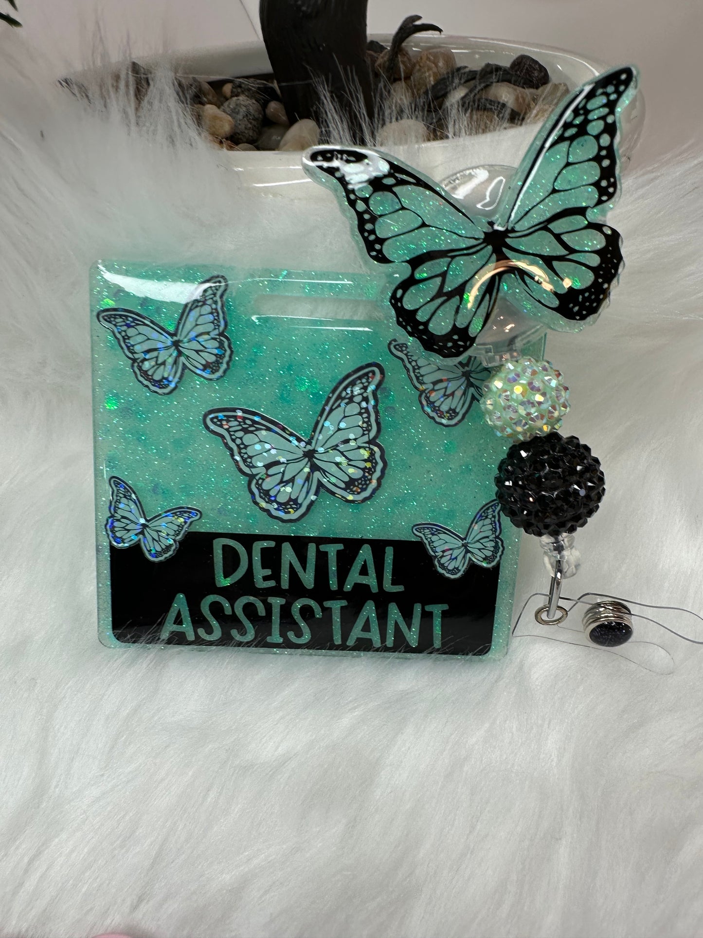 Butterfly Dental Assistant Badge Buddy Set