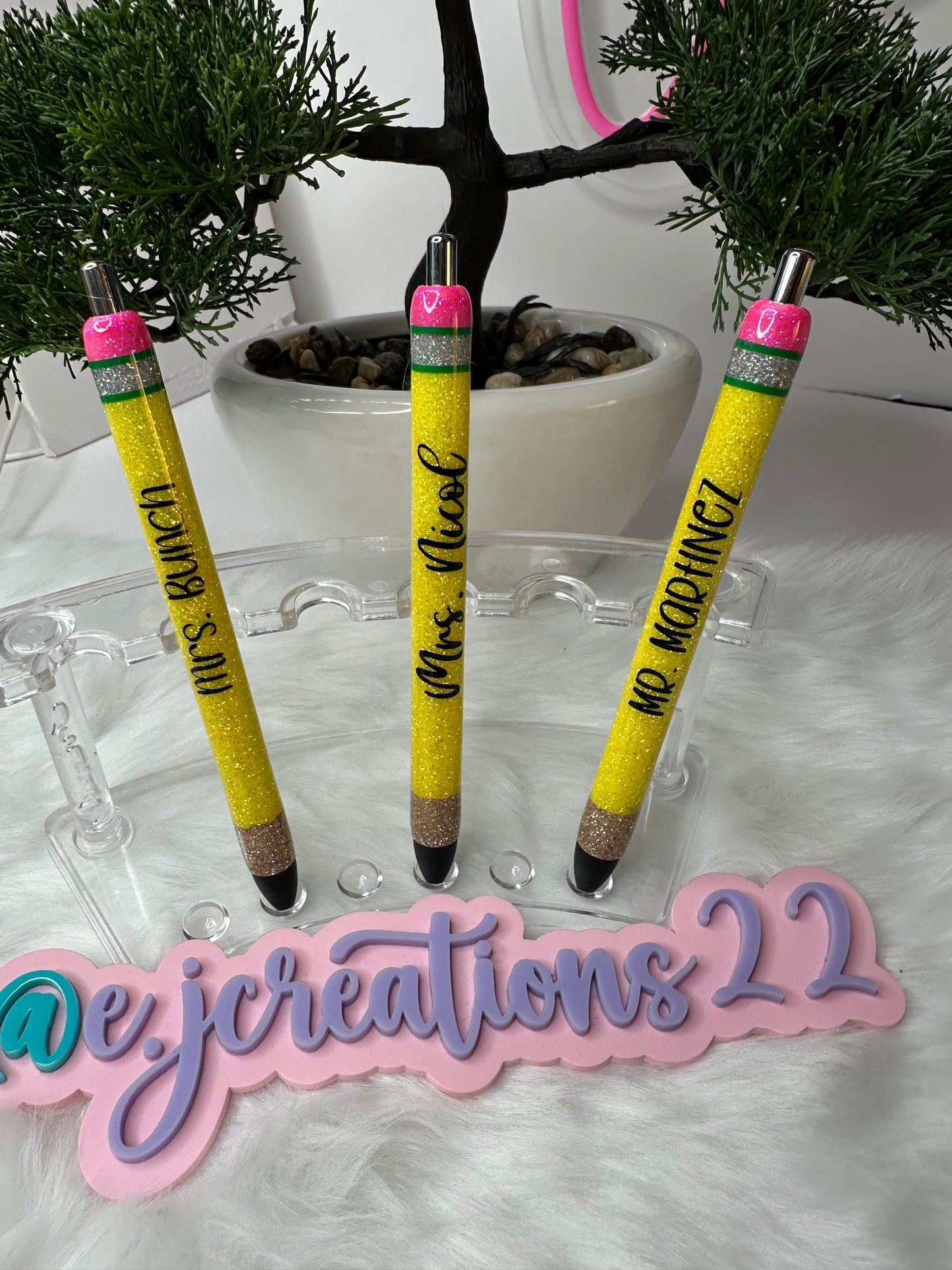 Pencil Epoxy Glitter Pen