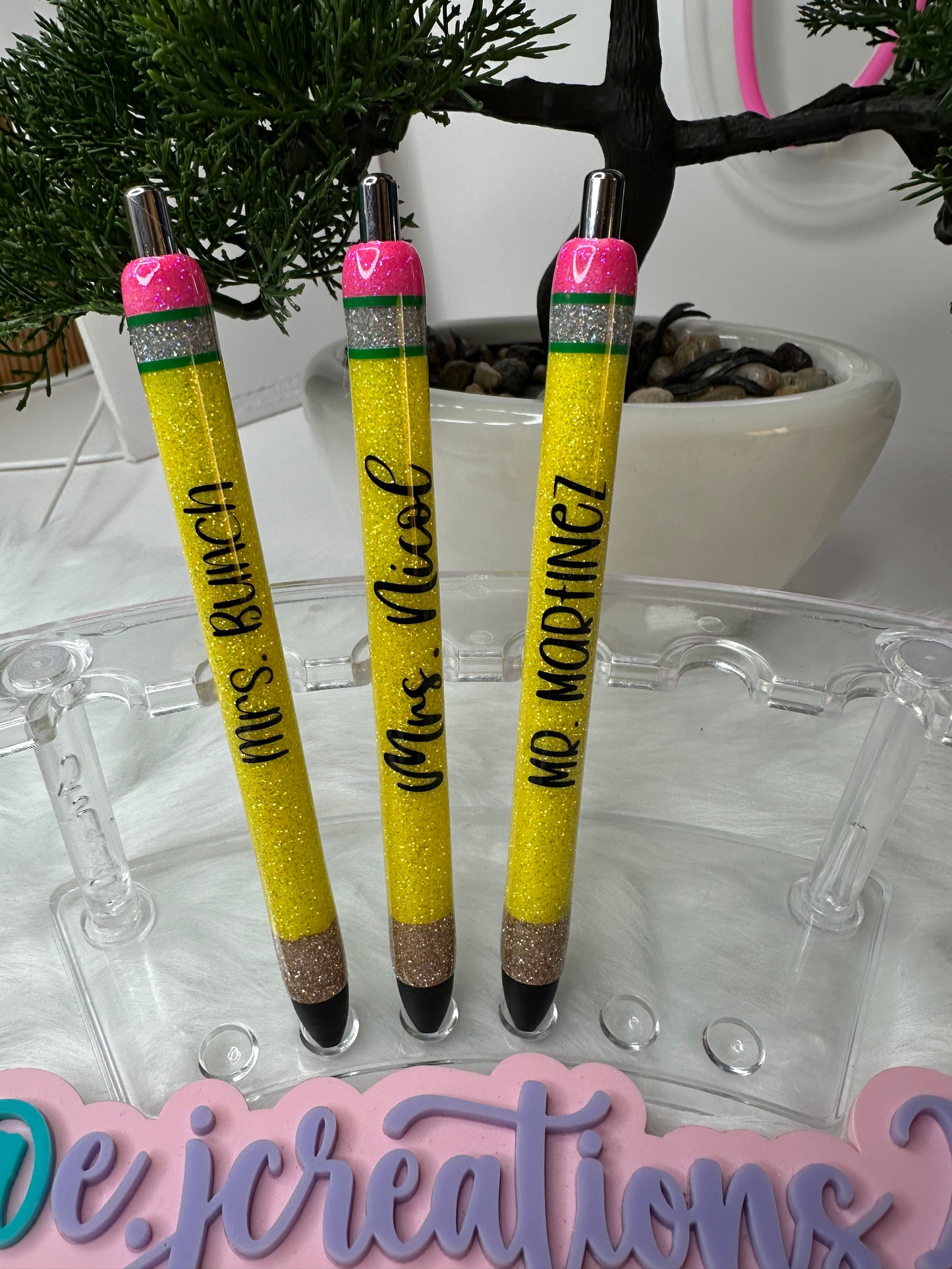 Pencil Epoxy Glitter Pen