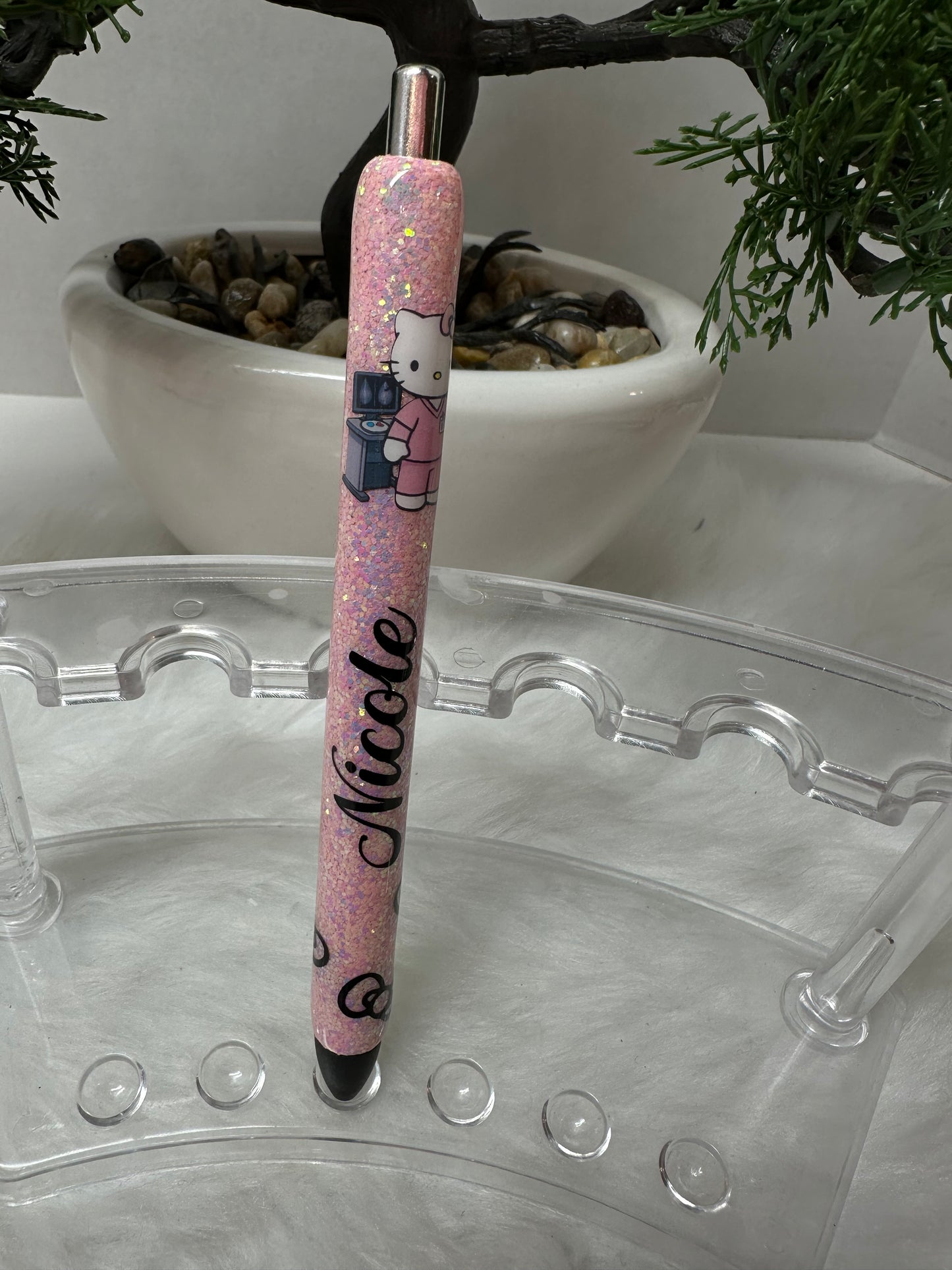 Mammogram Epoxy Glitter Pen