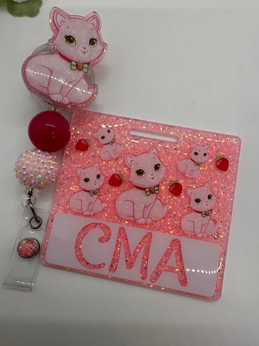 Strawberry Kitty Badge Buddy Set