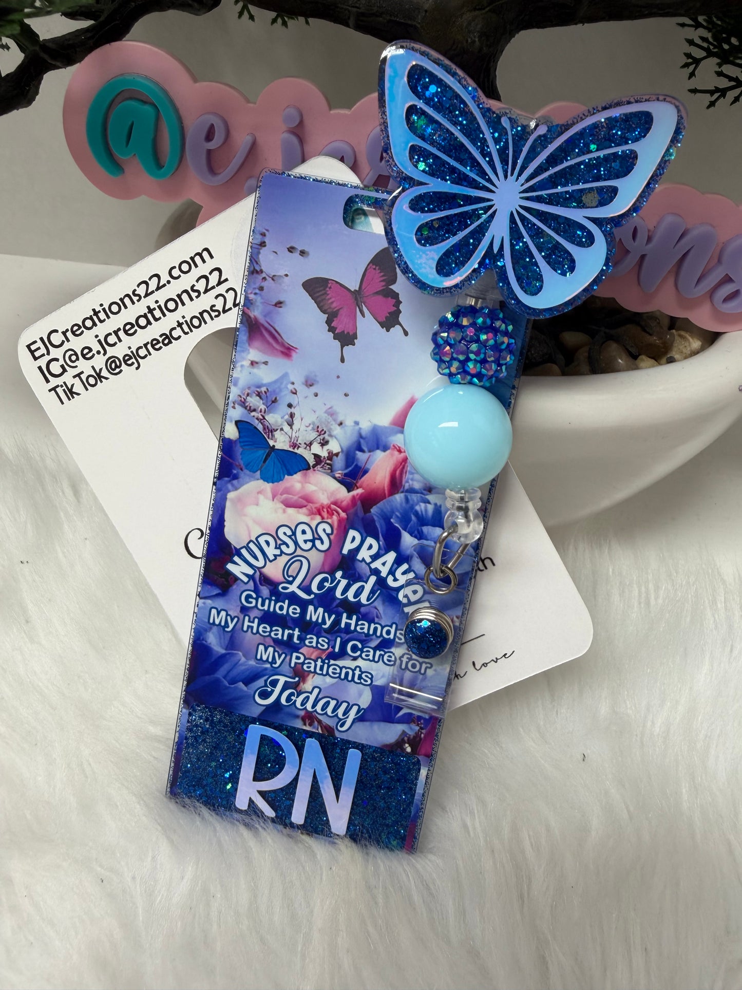 Blue Butterfly Badge Buddy Set