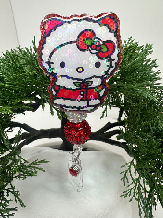 Christmas Kitty Badge Reel