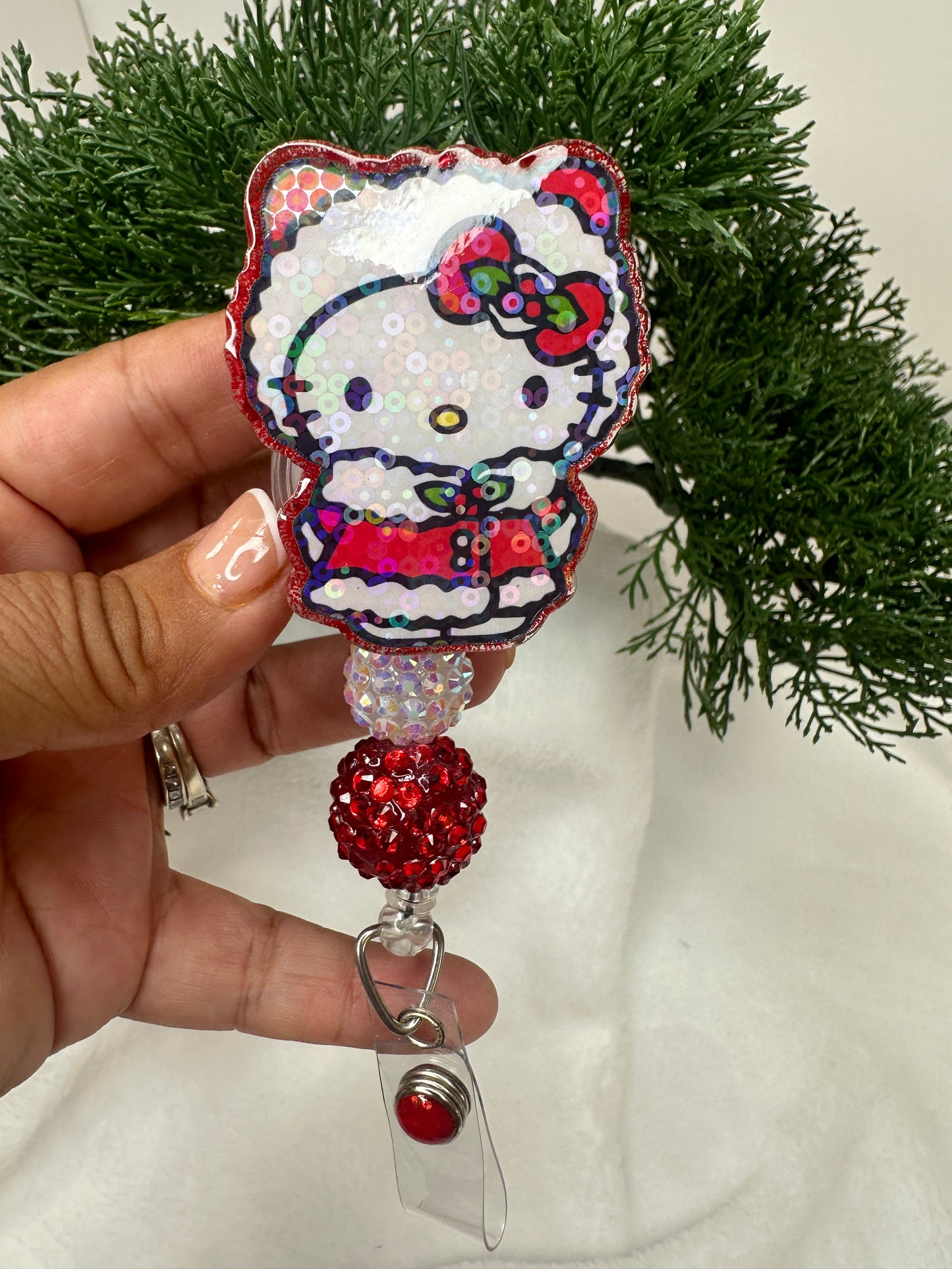 Christmas Kitty Badge Reel