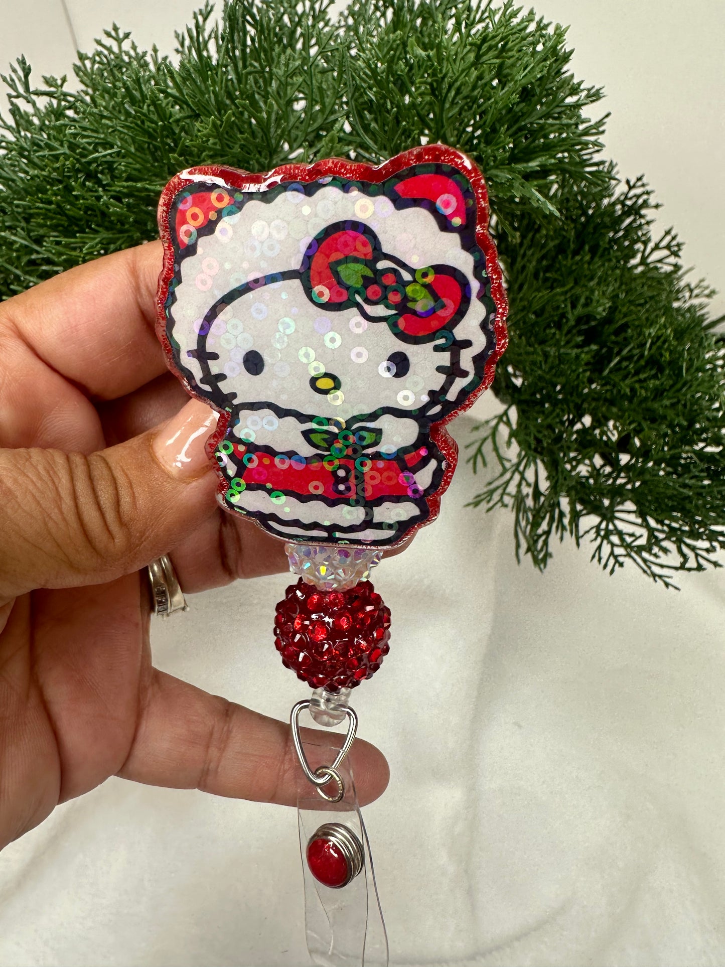 Christmas Kitty Badge Reel