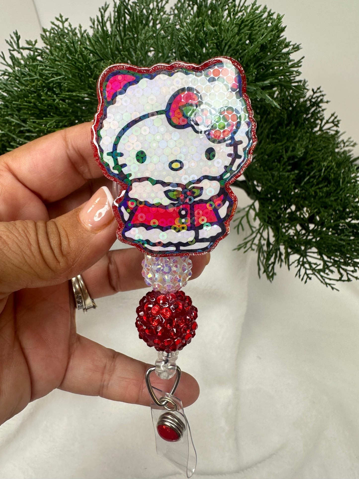 Christmas Kitty Badge Reel