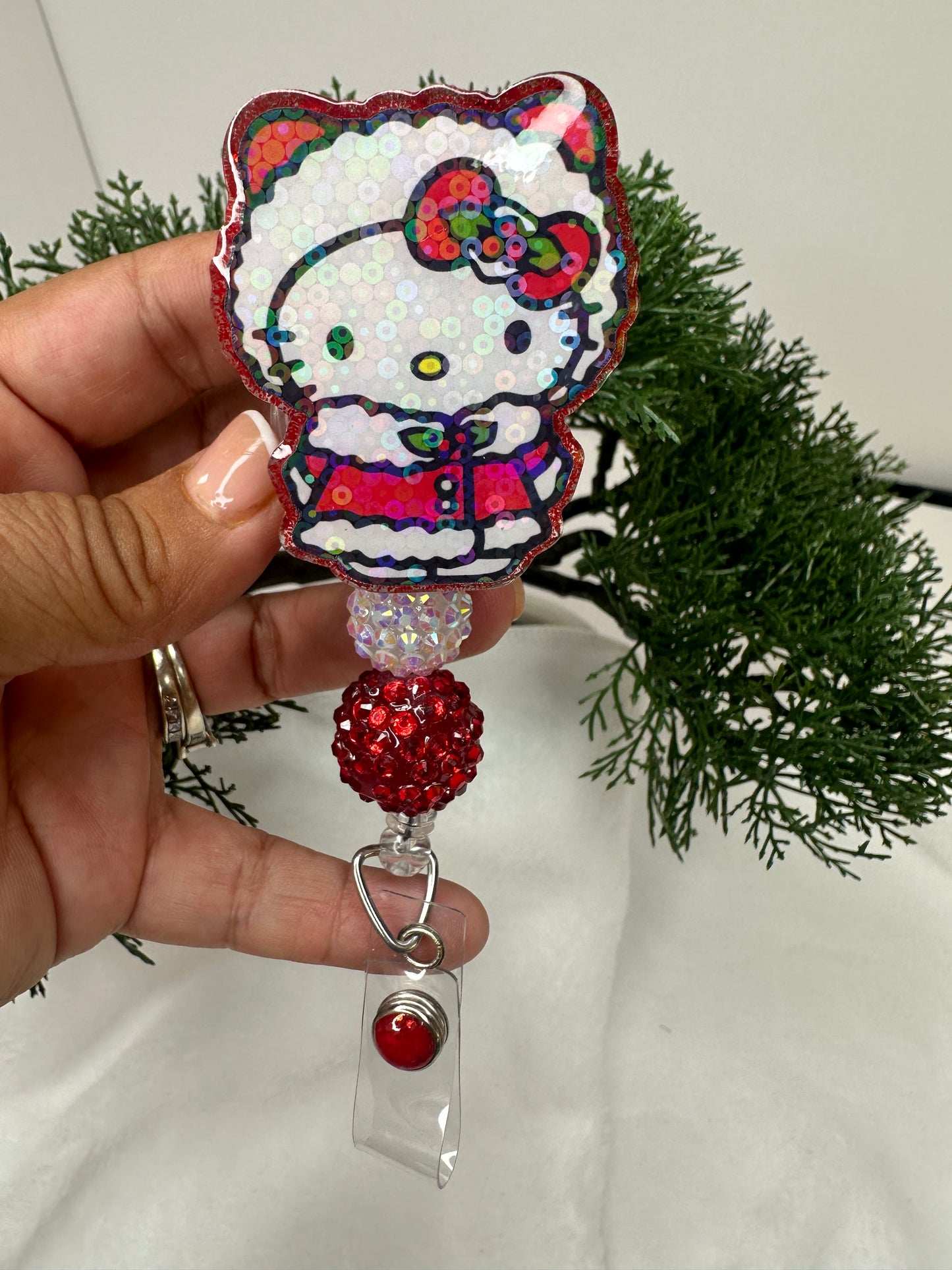 Christmas Kitty Badge Reel