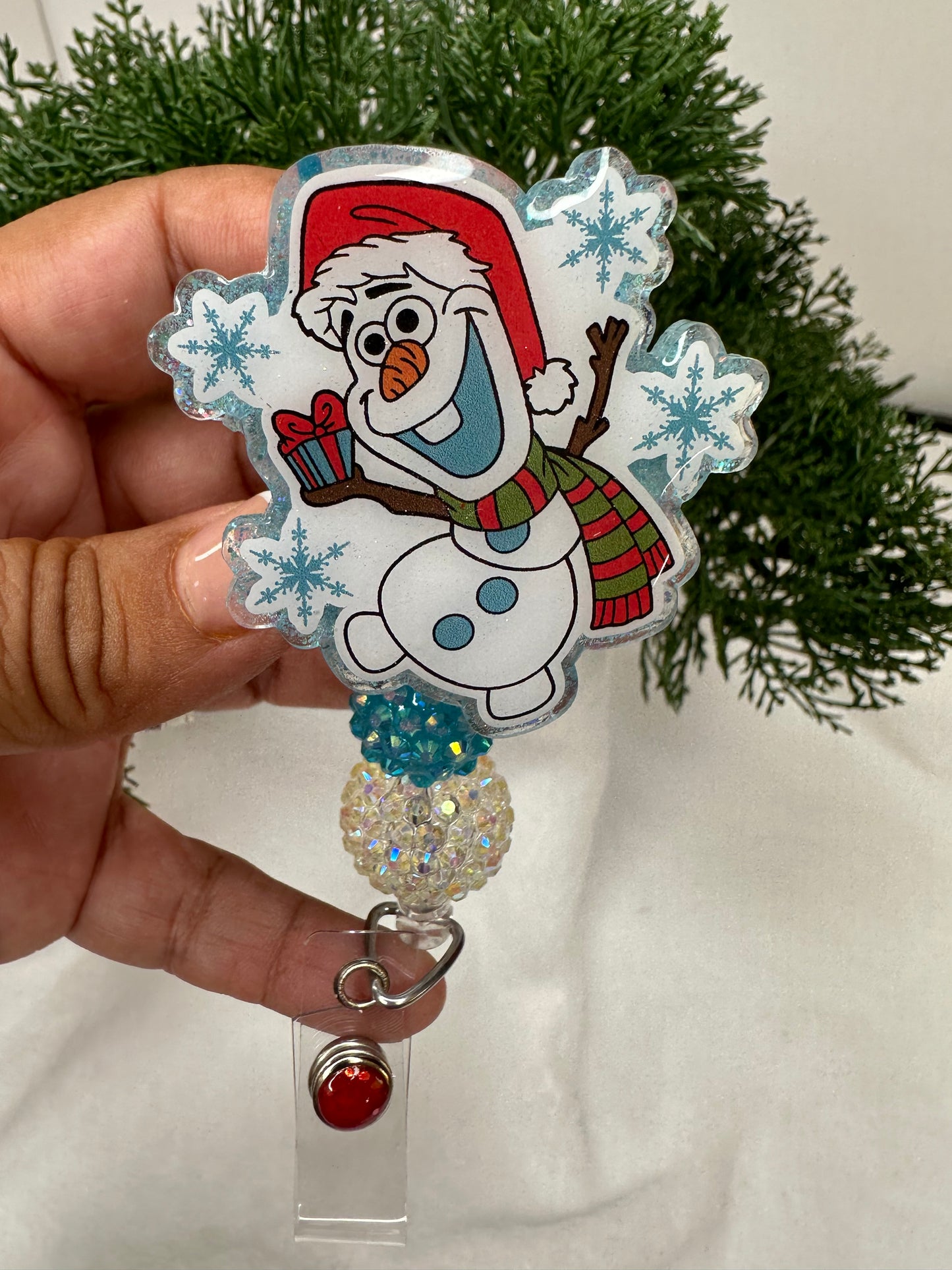 Olaf Snowman Badge Reel