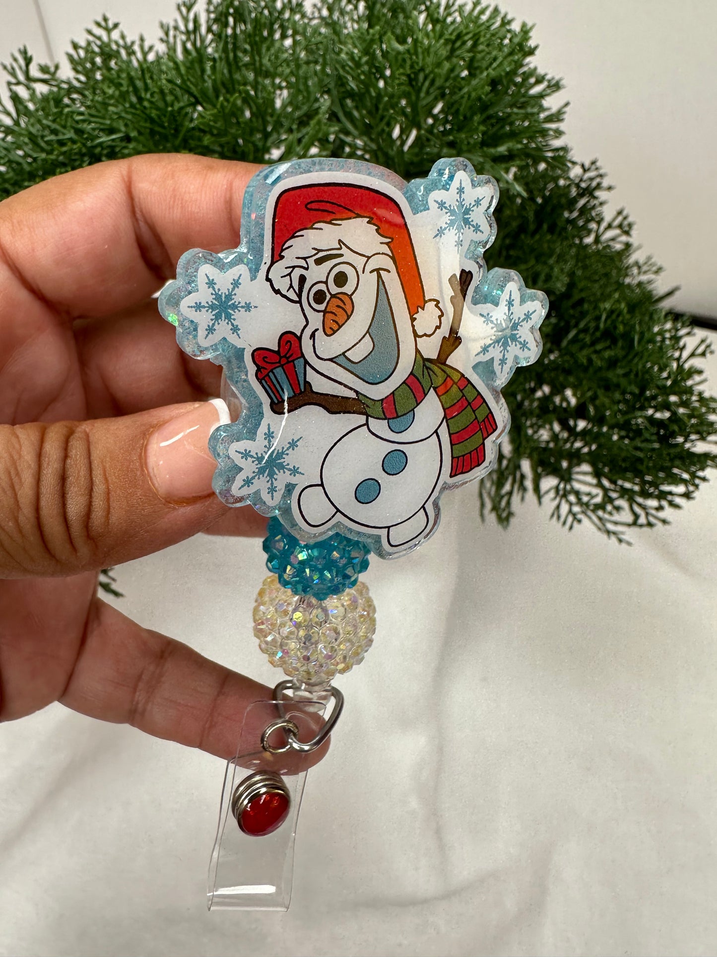 Olaf Snowman Badge Reel