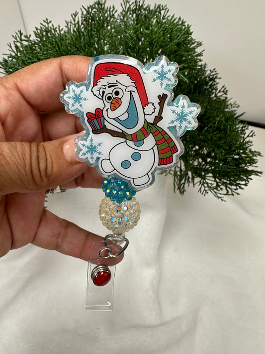 Olaf Snowman Badge Reel