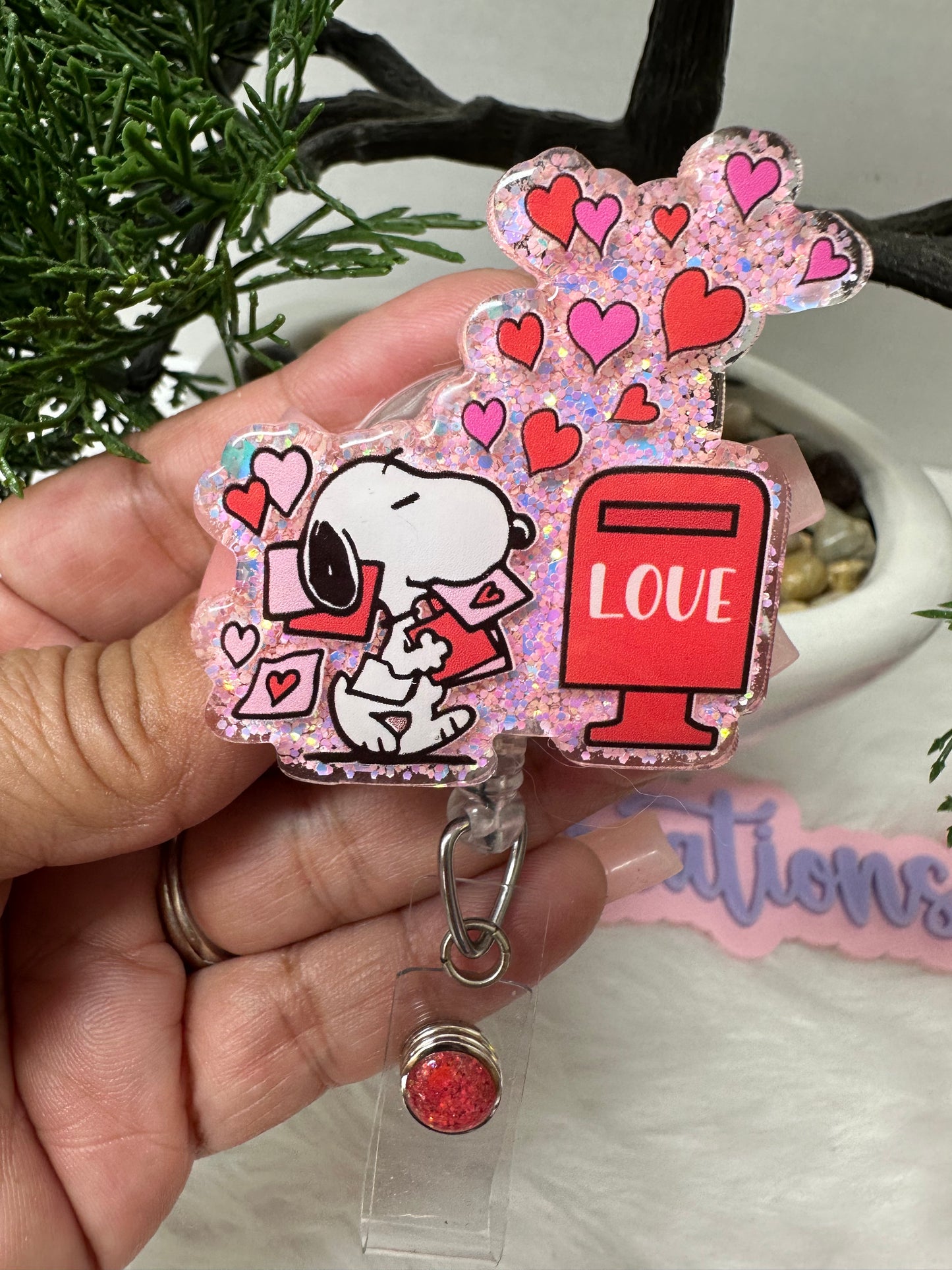 Valentines Day Pup Badge Reel
