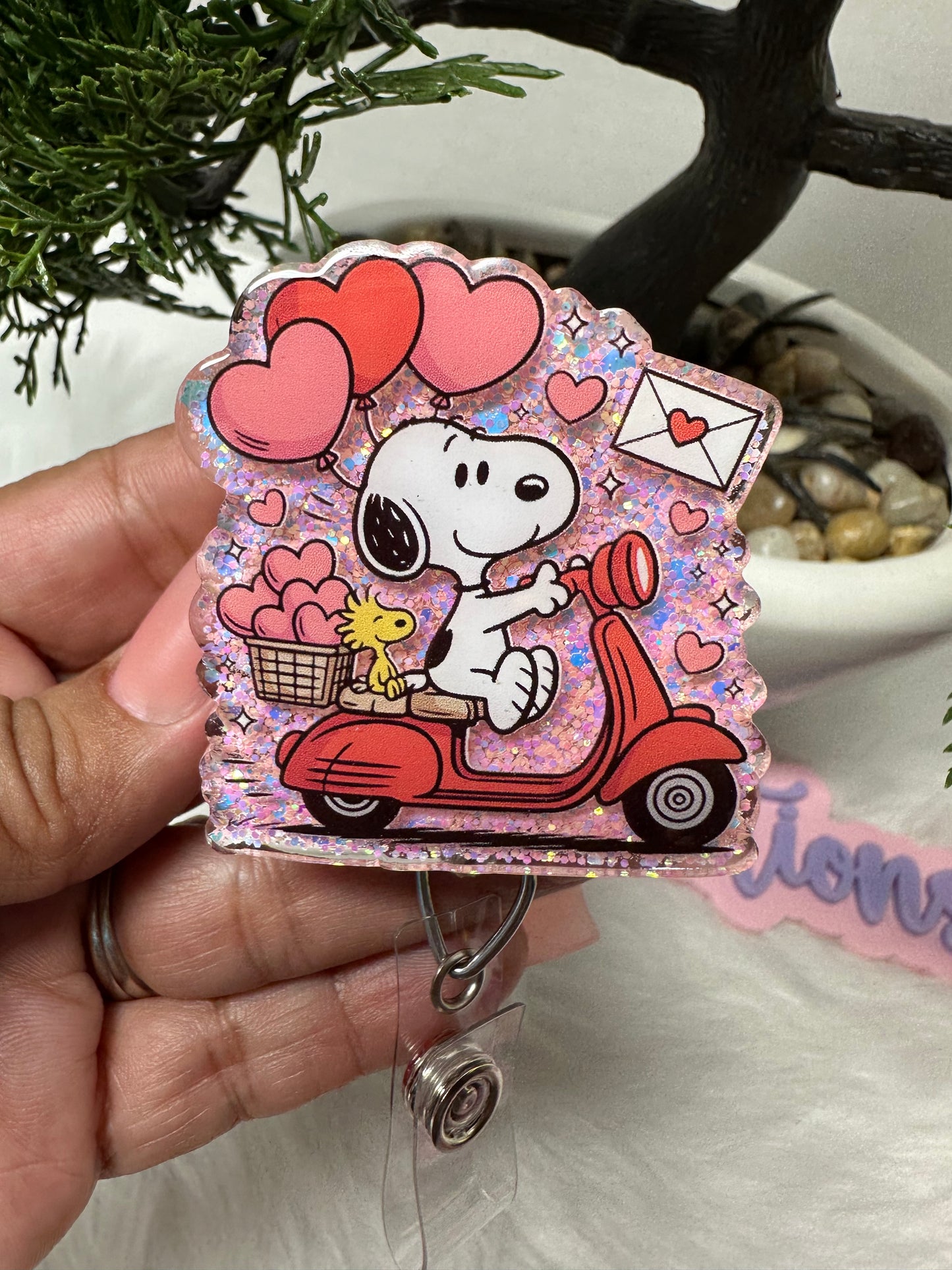 Valentines Day Pup Badge Reel